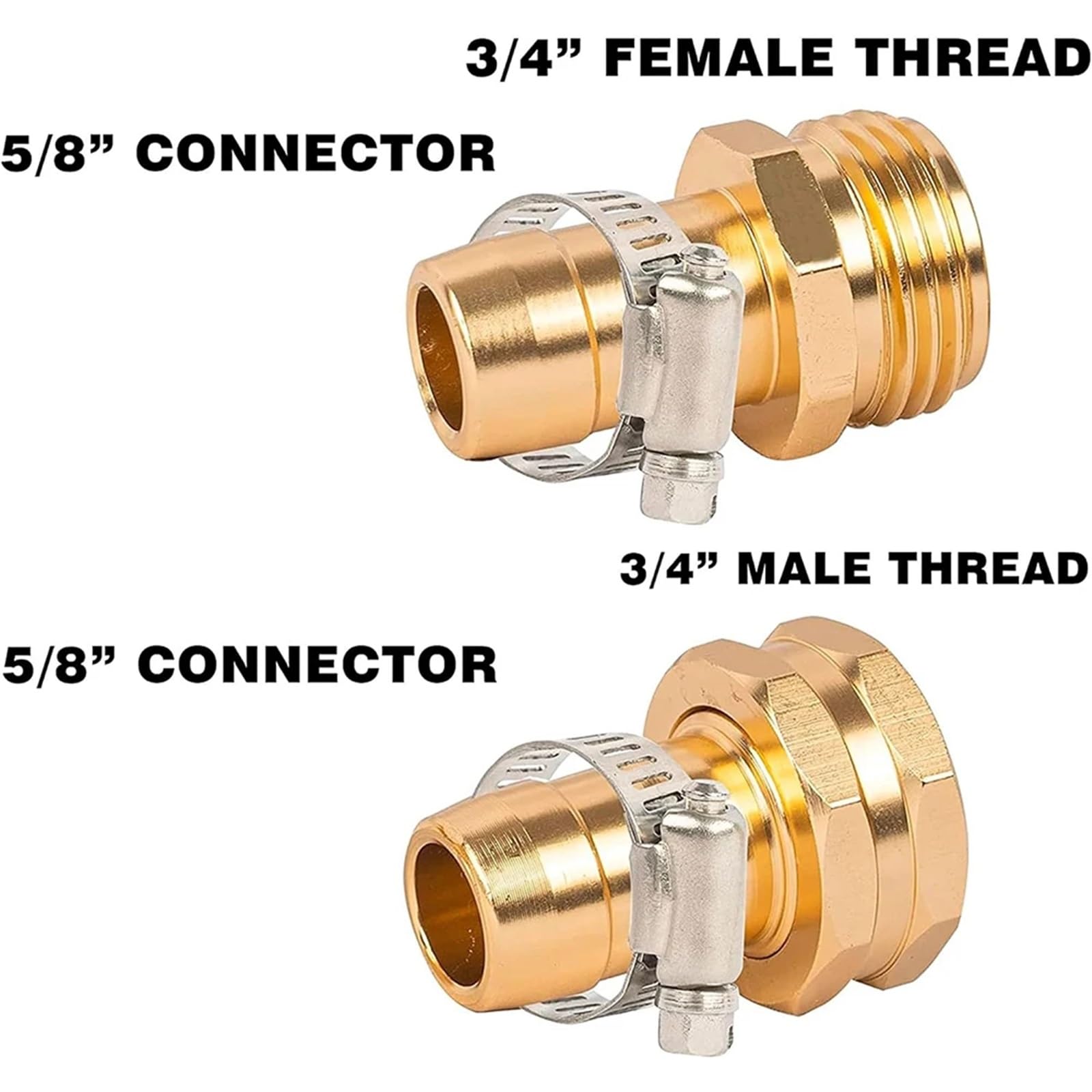 Garden Hose Repair Connector with Clamps Fit for 3/4" or 5/8" Garden Hose Fitting ()(4 Set ())