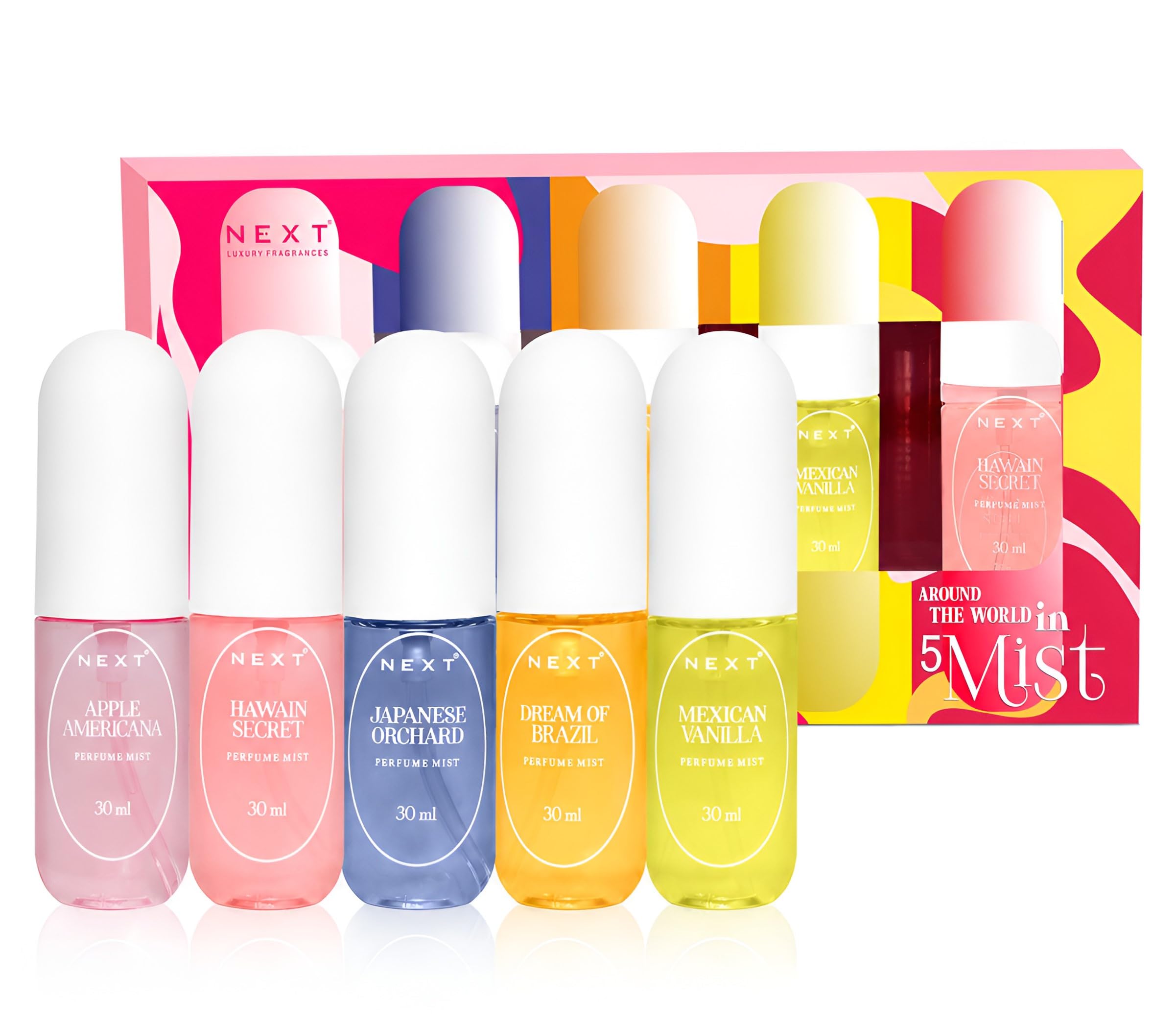 Next Care Around the World Set of 5 Perfume Body Mist | Travel Friendly | Long-Lasting Premium Mist Spray for Women | Warm, Sweet & Floral Fragrance | Premium Gift Pack | 30 ml x 5-image-46