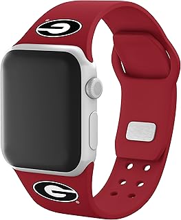 Affinity Bands Georgia Bulldogs Silicone Sport Band compatible with Apple Watch (42/44/45mm Crimson)