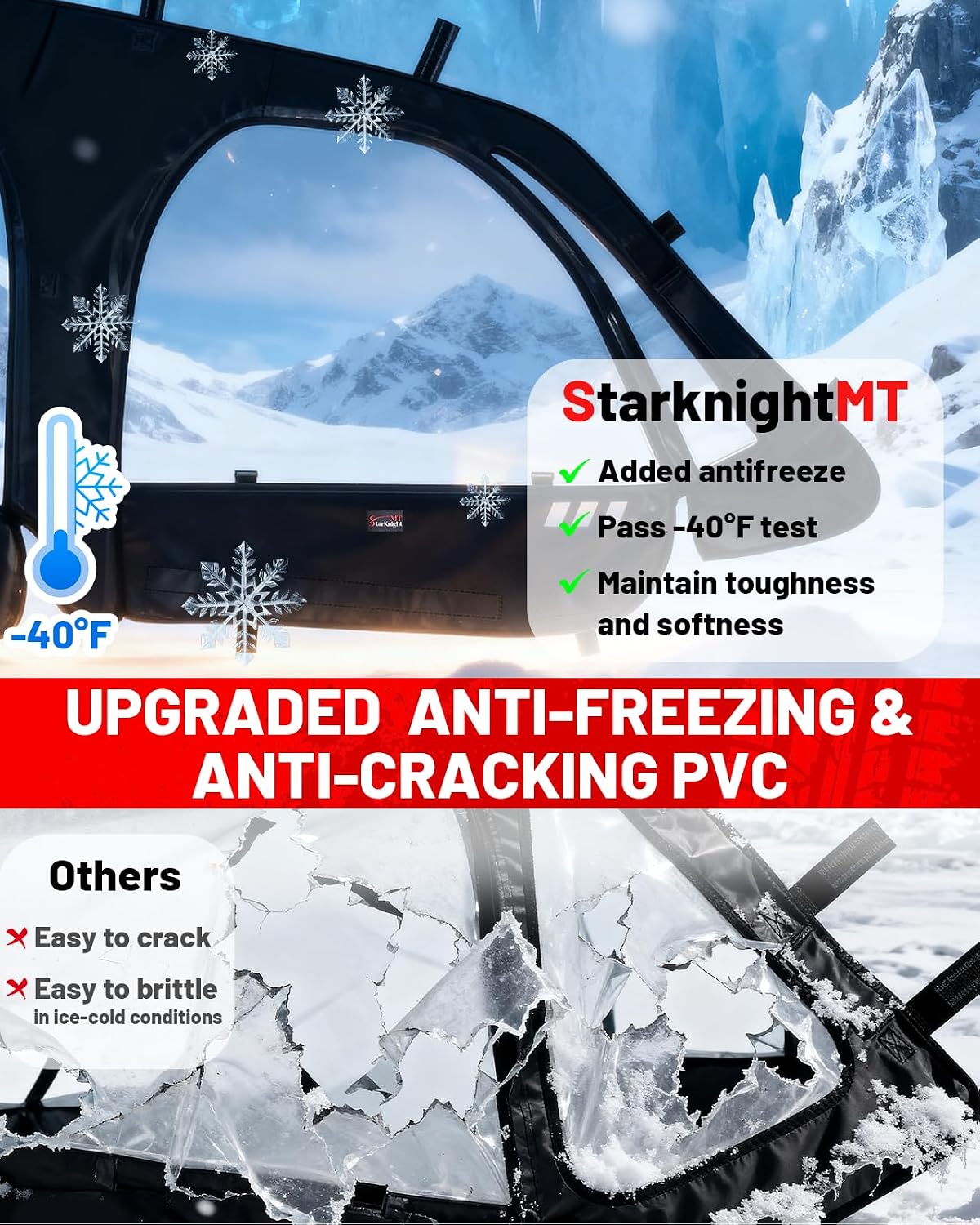 StarknightMT 2014-2023 RZR XP 4 1000 Turbo Cab Enclosure Soft Upper Doors