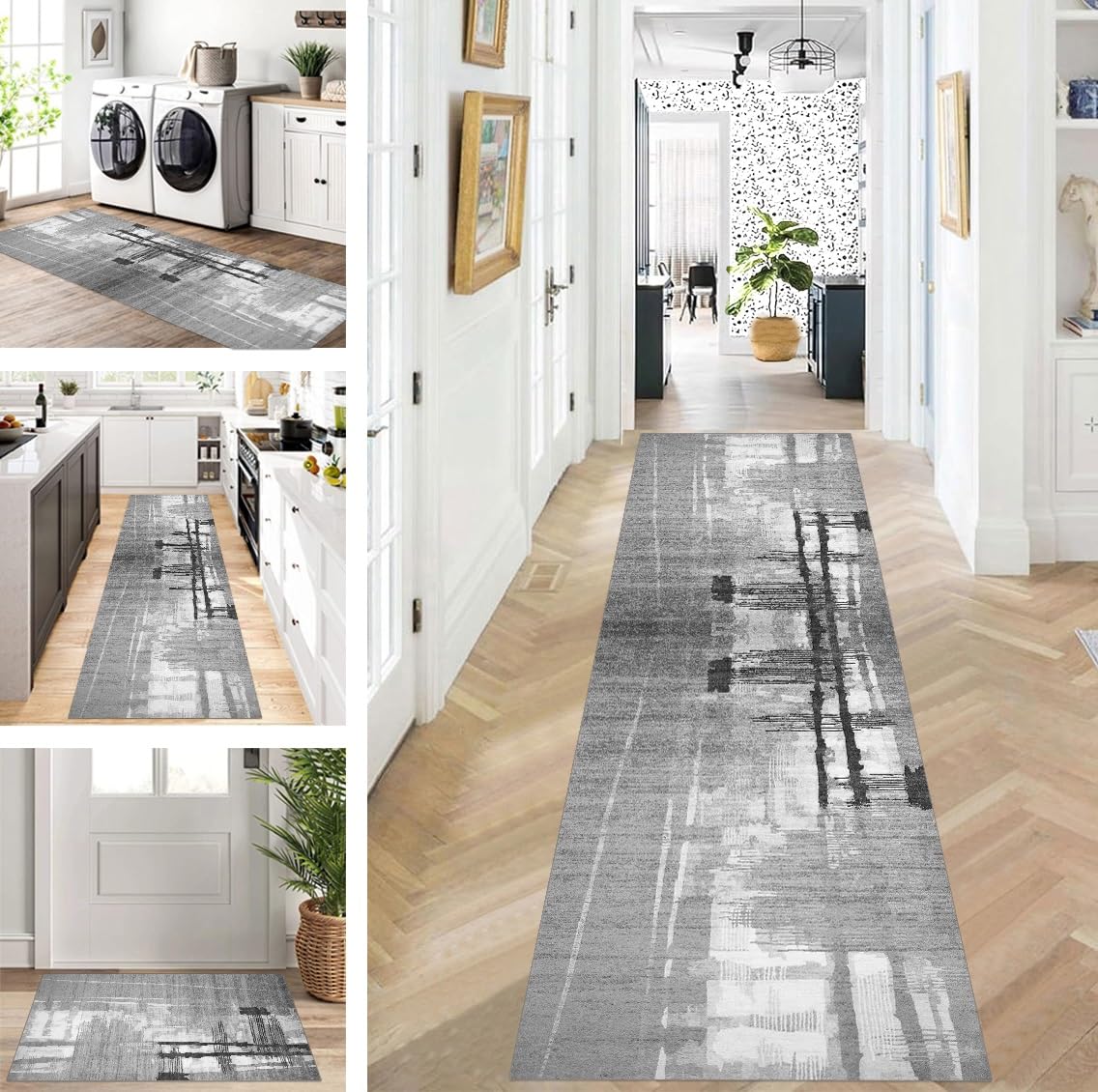 Alfombra de cocina larga y pasillos modernos de 60x400 cm lavable