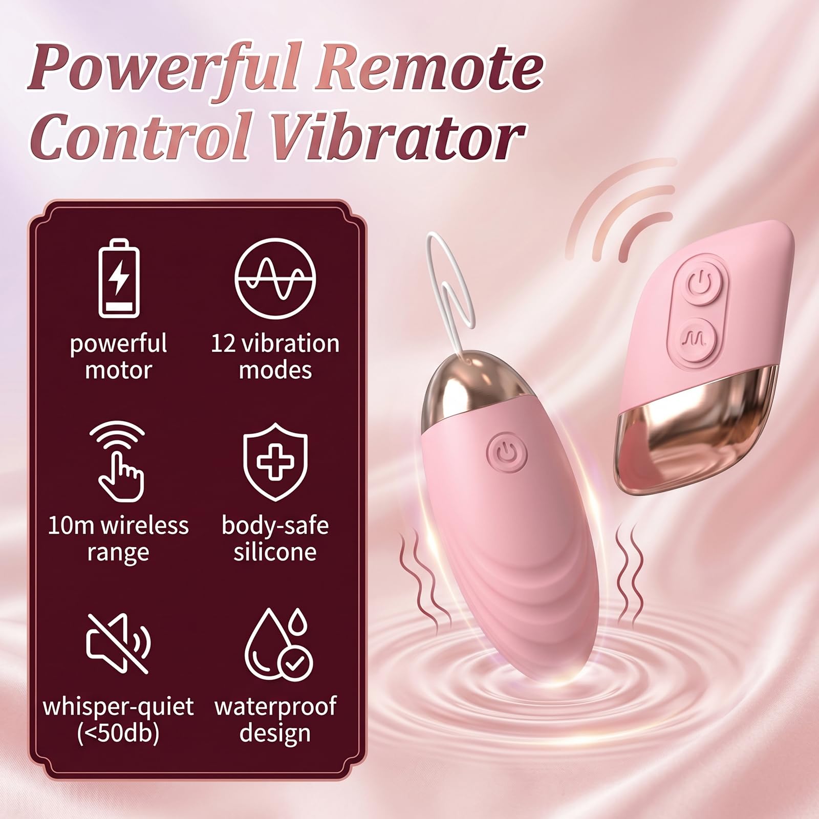 Ovetto Vibrante con Telecomando Vibratore per Donna e Coppie – 12 Modalità Vibratore Clitoride e Punto G Toys Sessuali per Donna Oviettivo Vibrante Donna Sex Toy con Comando a Distanza Rosso/Ro