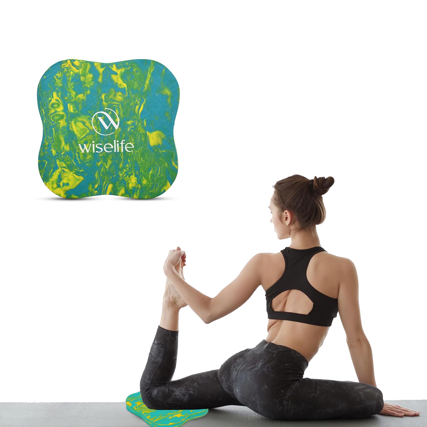 WiseLife 16MM Knee & Elbow Cushion Pad - Aqua Yellow (Single) | High Density Premium ECO TPE Foam Material | Extra Cushion, Professional Grip & | Support for Knees, Hands, Wrists, and Elbows | Planks, Pushups, Yoga, Meditation (Pack of 1)-picture-14
