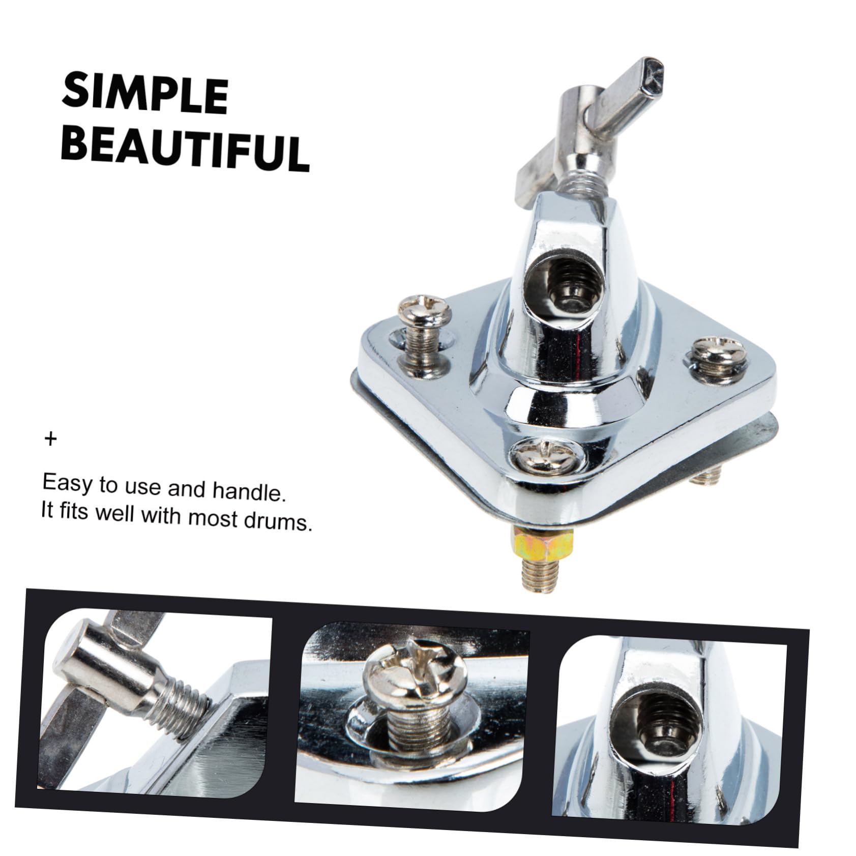 FAVOMOTO Bass Drum Leg Base Bass Drum Pad Alloy Construction Space-saving Easy to Clean