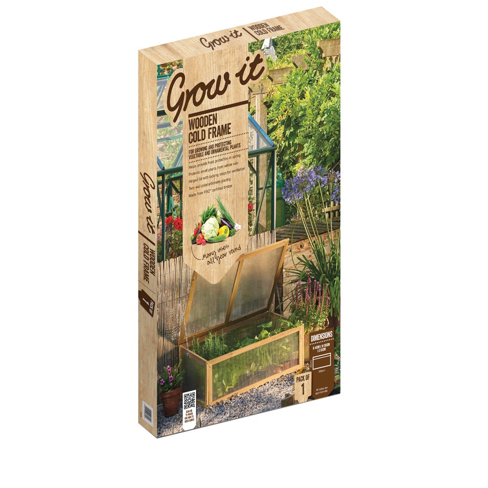 Gardman 08895 Mini-Gewächshaus mit Holzrahmen