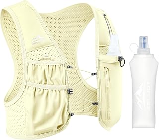 Zelvot Running Vest for Women Men, US Patent, Adjustable Chest Straps Running Hydration Vest with 500ml Soft Flask, Lightweight Reflective Hydration Backpack for Marathon