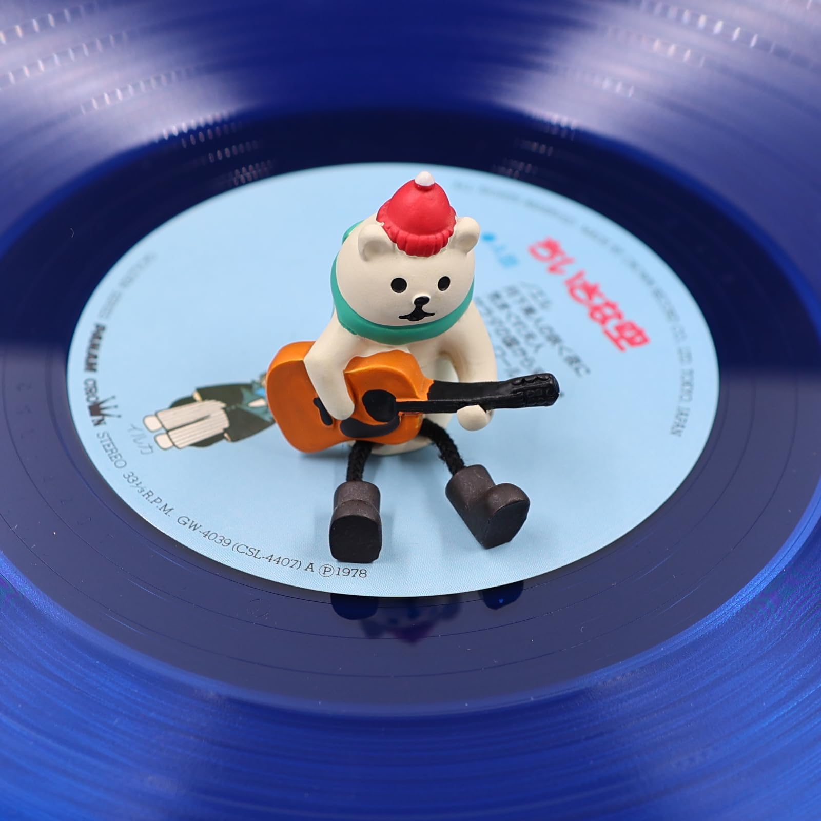 sdroceRyaM Record Player Decor Guitar White Bear Turntable Accessory Cartoon Decoration Turntable Weight Clamp for Vibration Damping LP Disc