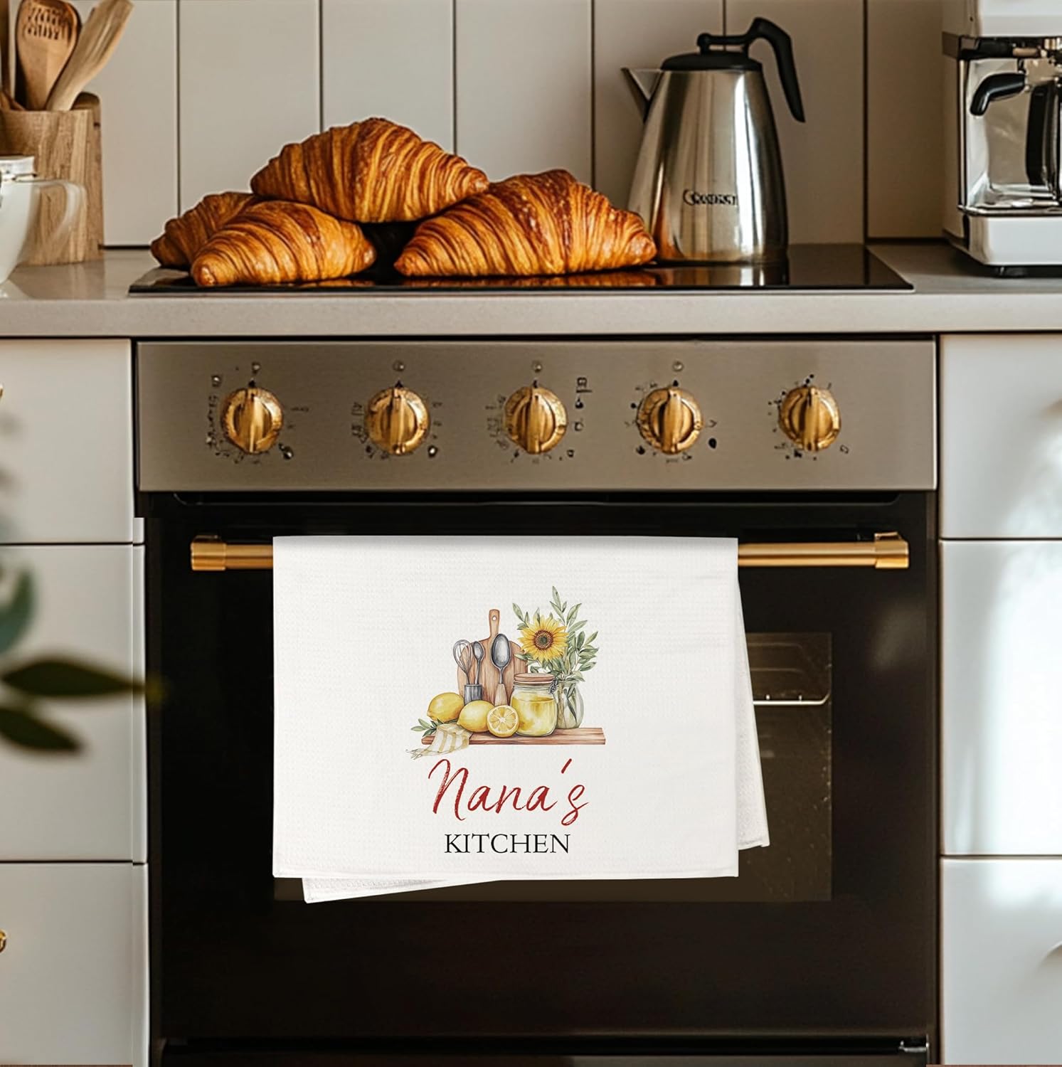 Nana's Grandma Kitchen Towels, Mother's Day Birthday Gifts for Nana Grandma Dish Tea Towels for Kitchen Decor, Grandmother Gifts from Grandkids Decorative Hand Towels, 16x24 Inch - Image 3