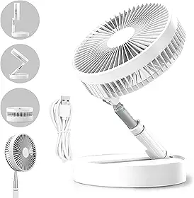 Ventilador Portátil Silencioso Dobrável 7200mah Retrátil