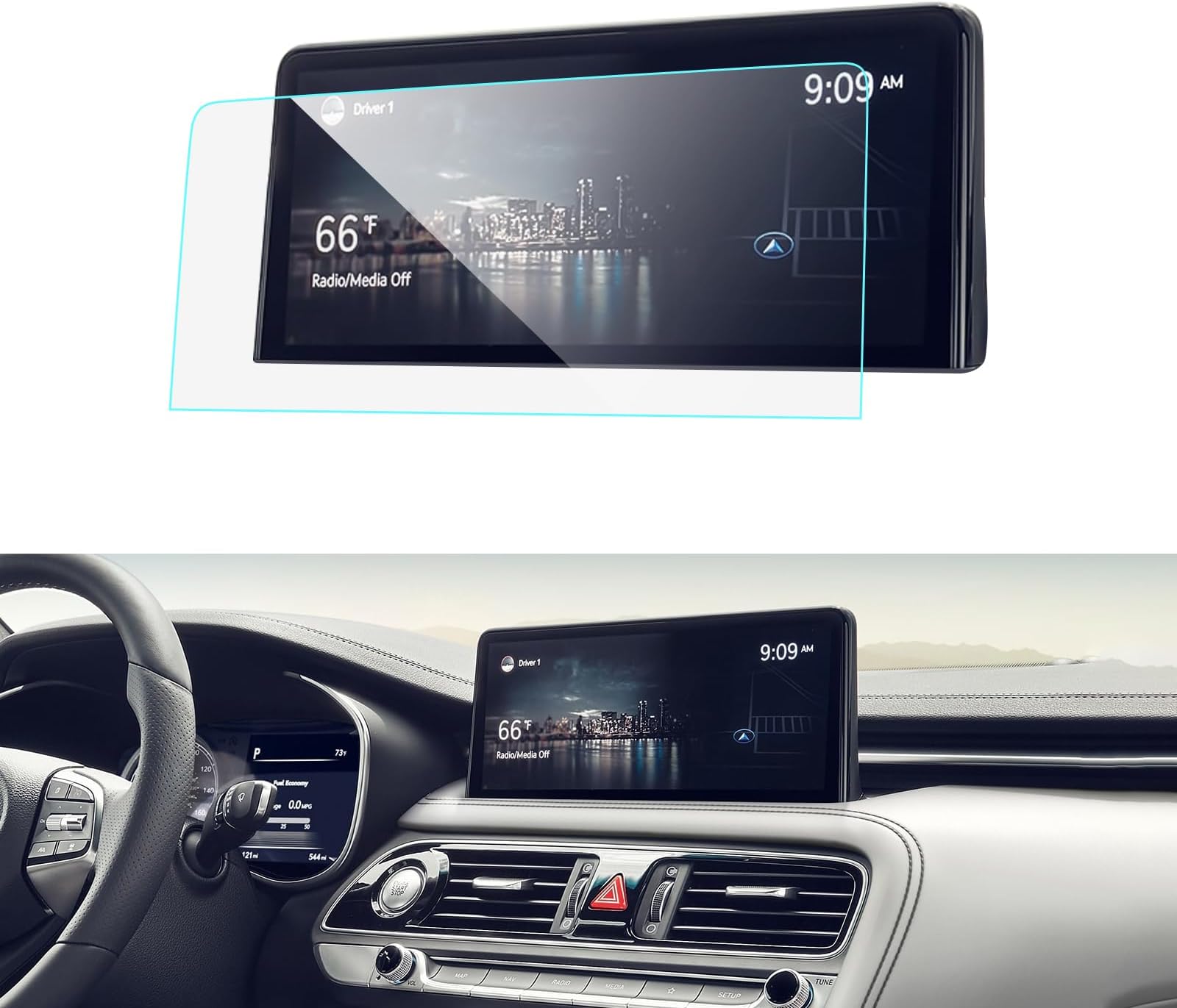 for 2022 2023 2024 2025 Genesis G70 Screen Protector 10.25 Inch Tempered Glass 9H Anti-scratch Screen Protector G70 2.0T 3.3T 2025 Genesis G70 Touchscreen Protective Film