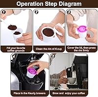 Vista 7 de 30 cápsulas desechables K Cups compatibles con cafetera Keurig 1.0and2.0, cápsulas de café prefabricadas con tapa morada, cápsulas de café