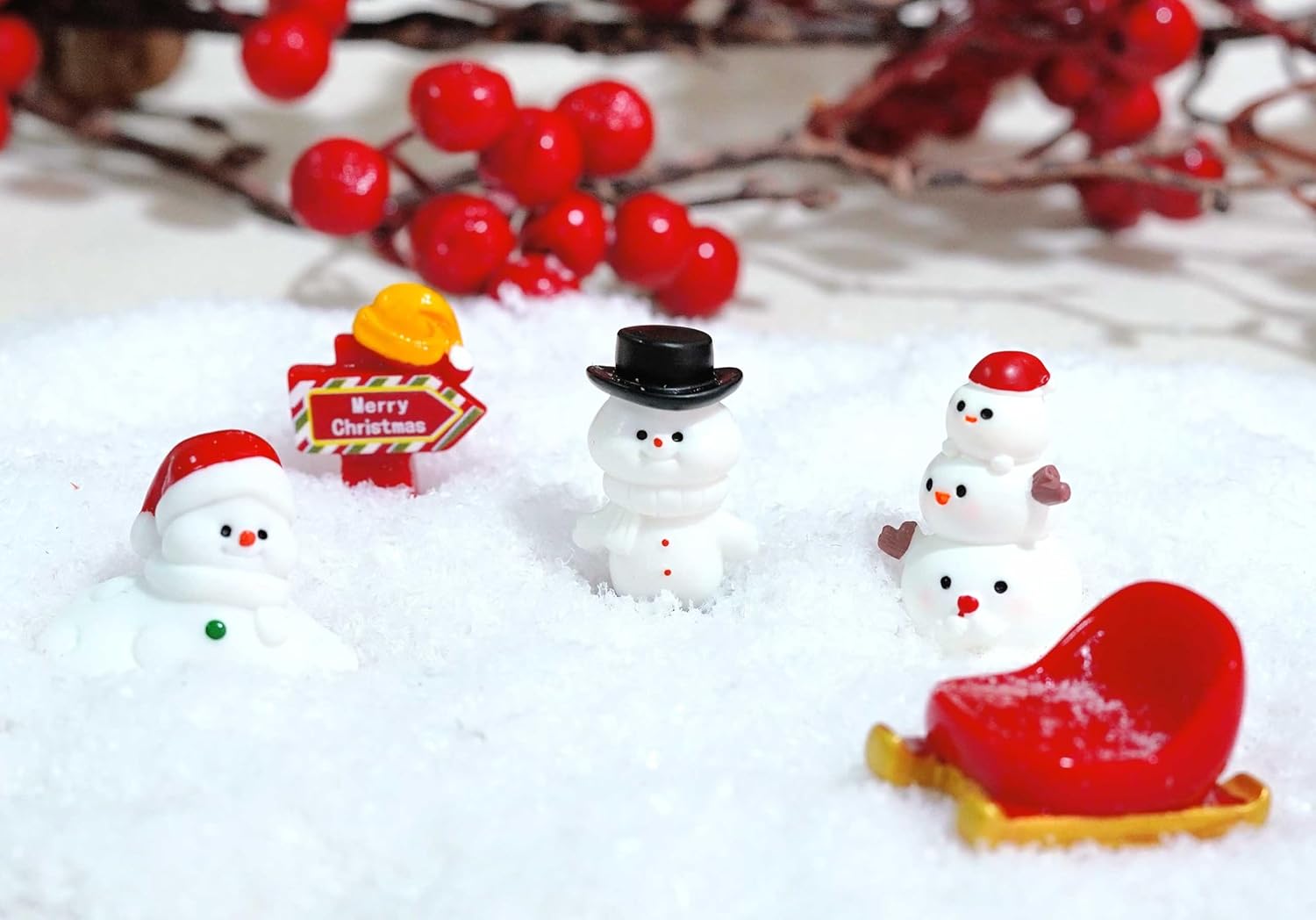 12 Pcs Mini Christmas Figurines – Resin Santa, Snowman, Reindeer & Xmas Decor Set for Miniature Scenes, Crafts, Dollhouse Ornaments & Holiday Table Decorations - Image 5