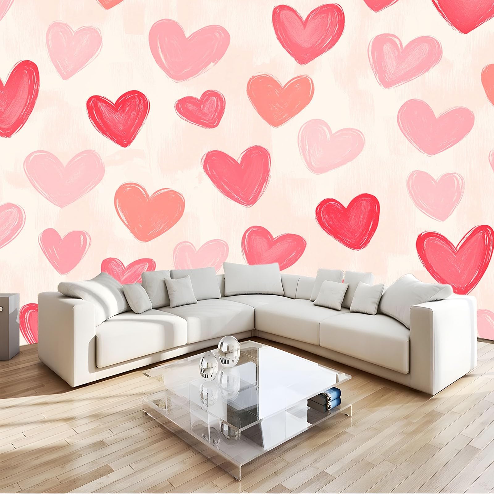 Rosa Claro Fotomurales Decorativos Pared Gráfico de amor de graffiti Papel Pintado 250x175 cm Murales Pared HD Moderno 3D Impresión Del Arte Oficina Tv De Fondo Fotomurales