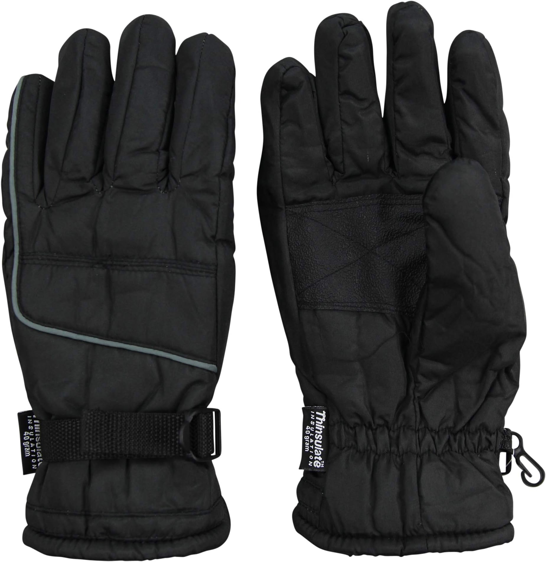 Mens Black Winter Cold Weather Ski Insulated Snow Gloves