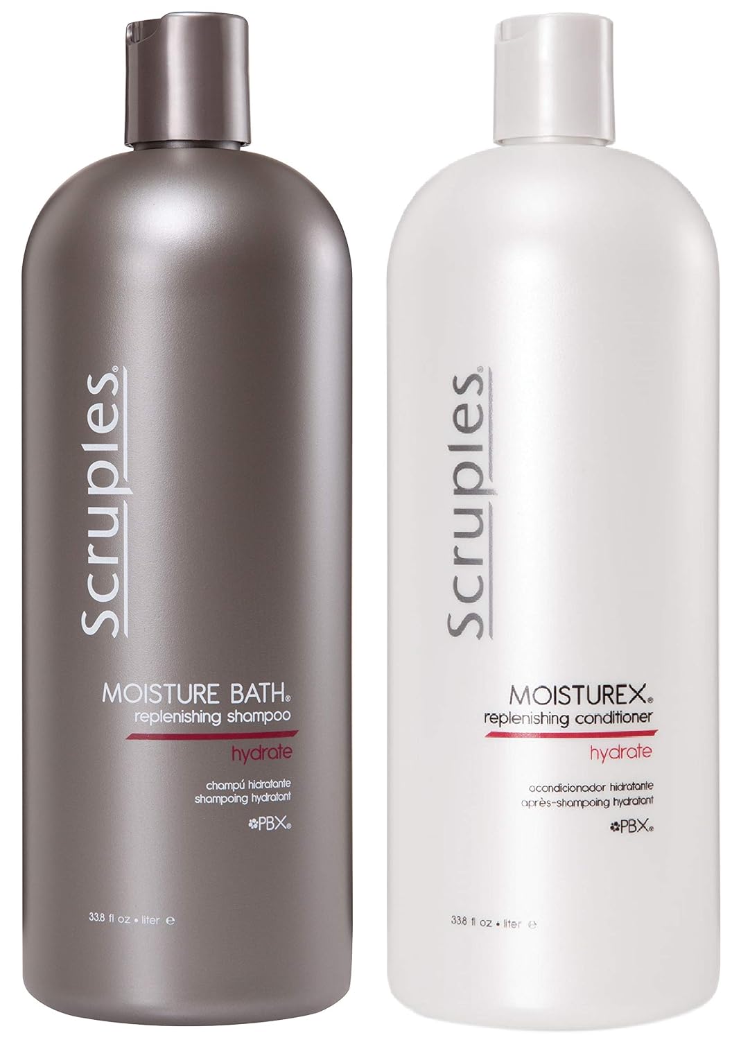 Scruples Moisture Bath Shampoo &amp; Moisturex Conditioner Set - Nourishing &amp; Moisturizing Duo Hair Care Products for Dry, Damaged, and Frizzy