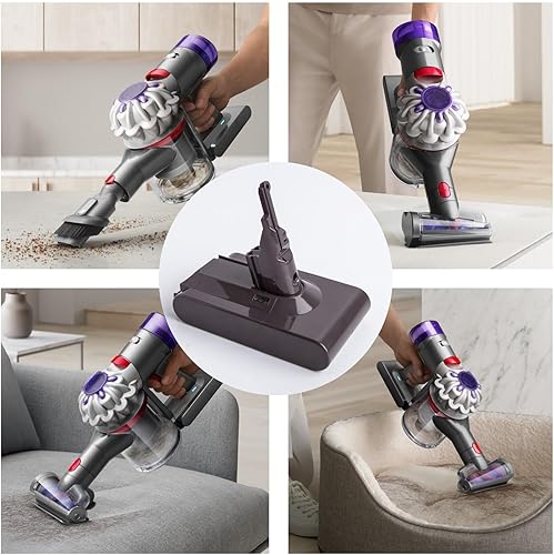 Miniatura 7 de V8 Batería de repuesto para Dyson V8-21.6V 4000mAh Li-ion Batería compatible con SV10 V8 AnimalAbsoluteMotorheadFibra de CarbonoFluffy Series