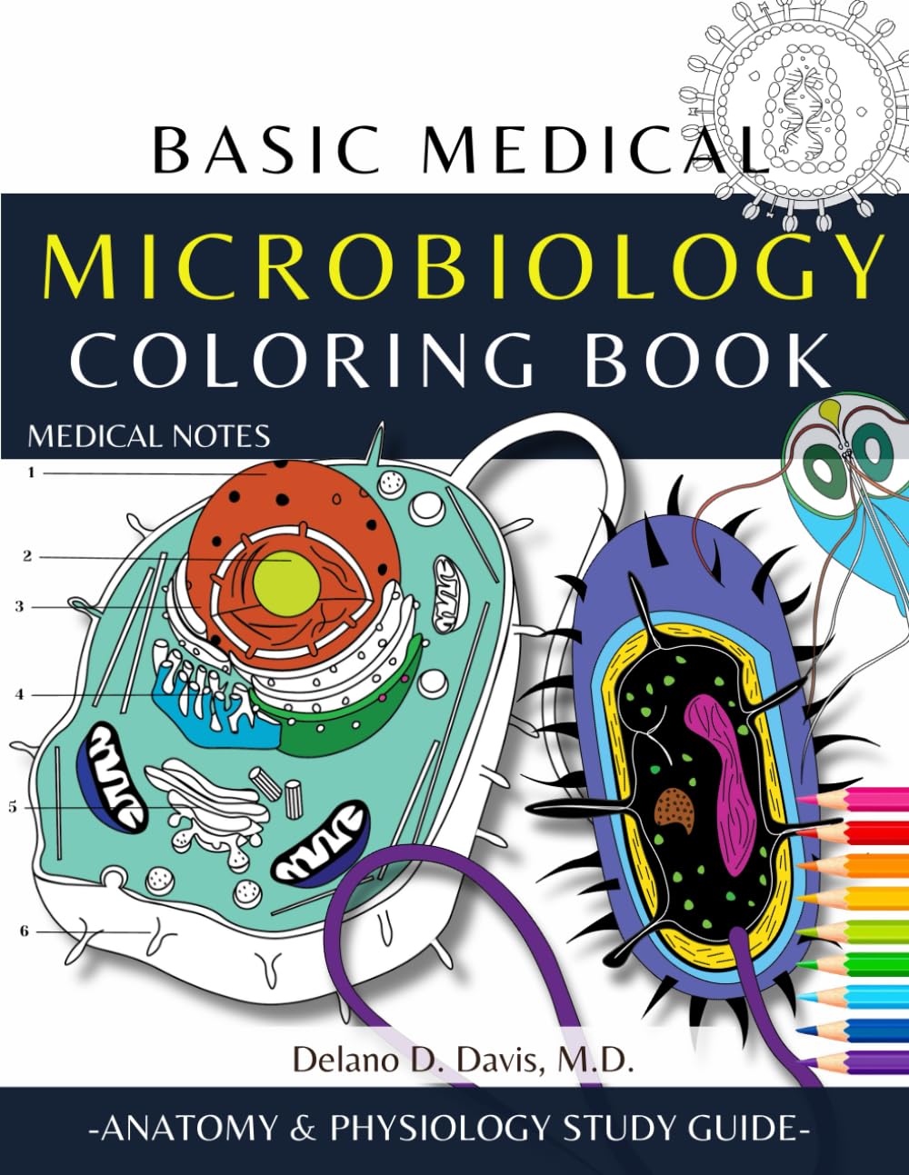 Microbiology Coloring Book: Basic Medical Notes: Anatomy and Physiology Study Workbook for Medical and Nursing Students