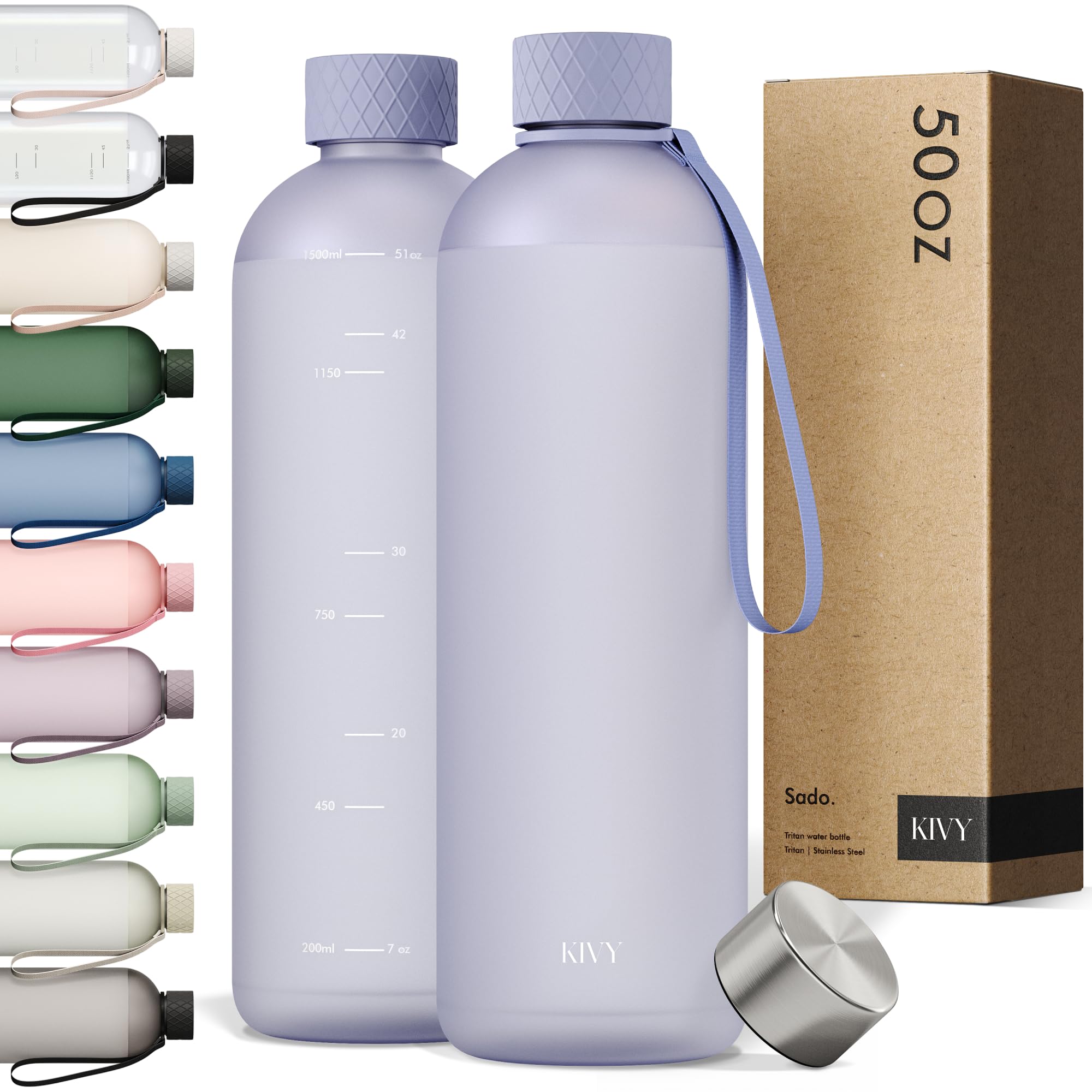 KIVY Tritan Water Bottle (Light Blue, 1500ml)