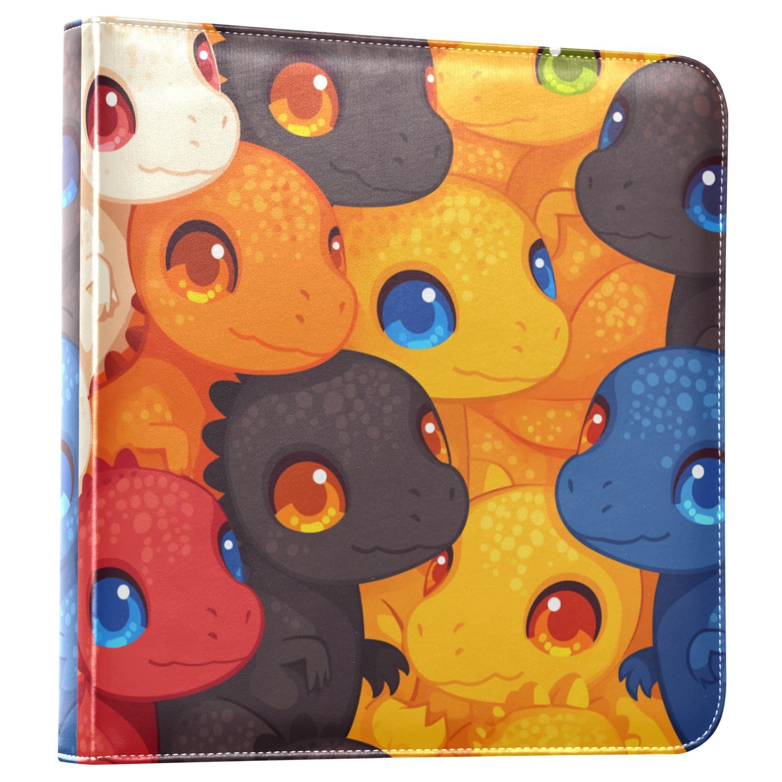 Kigai Cute Dinosaurs Photo Album Self Adhesive Scrapbook Album Leather Cover DIY Picture Scrap Book with 20 Adhesive Sheets, 11.8x24x0.8 inch