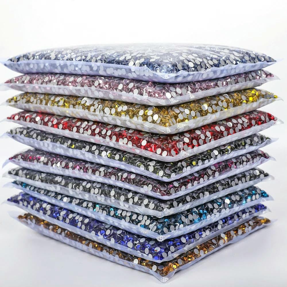 14400 pezzi di strass Flatback Crystal AB non hotfix in confezione sfusa, glitter Crystal SS3-SS20 per unghie da sposa F0228-Neon Hyac