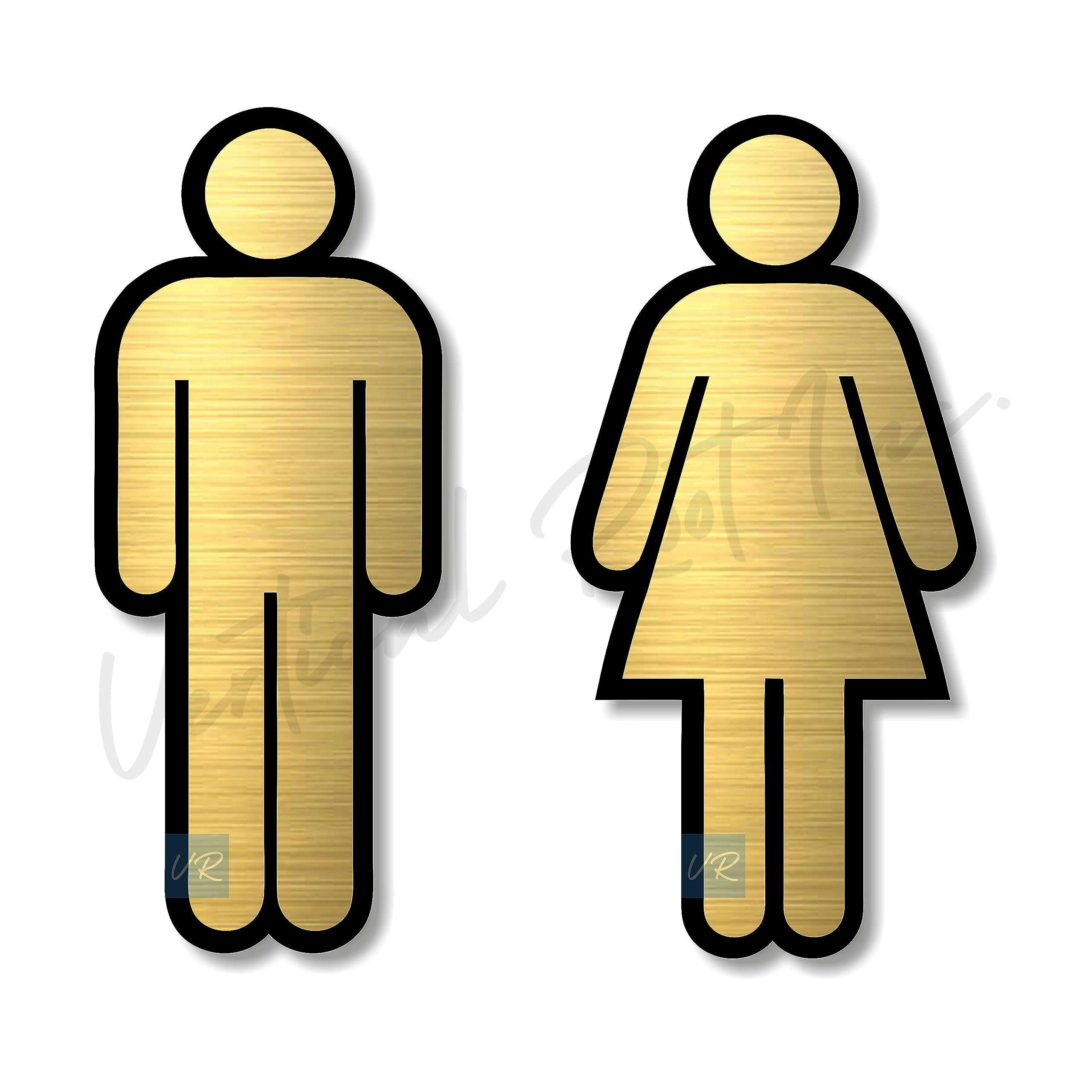 Vertical Root Inc® Premium Black & Brush Gold Men & Women Cutouts 7 INCH Height Door Sign Easy to Mount 3M Self-Adhesive Tape Signage for Hotel Office, School, Colleges, Corporate ETC (B0CBFNGQFC) Amazon Price History, Amazon Price Tracker