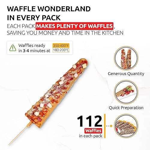 Vista 31 de OldSoul - Mezcla profesional de gofres para palillos Mezcla de masa de gofres Sabor vainilla 112 gofres (5 libras, tradicional)