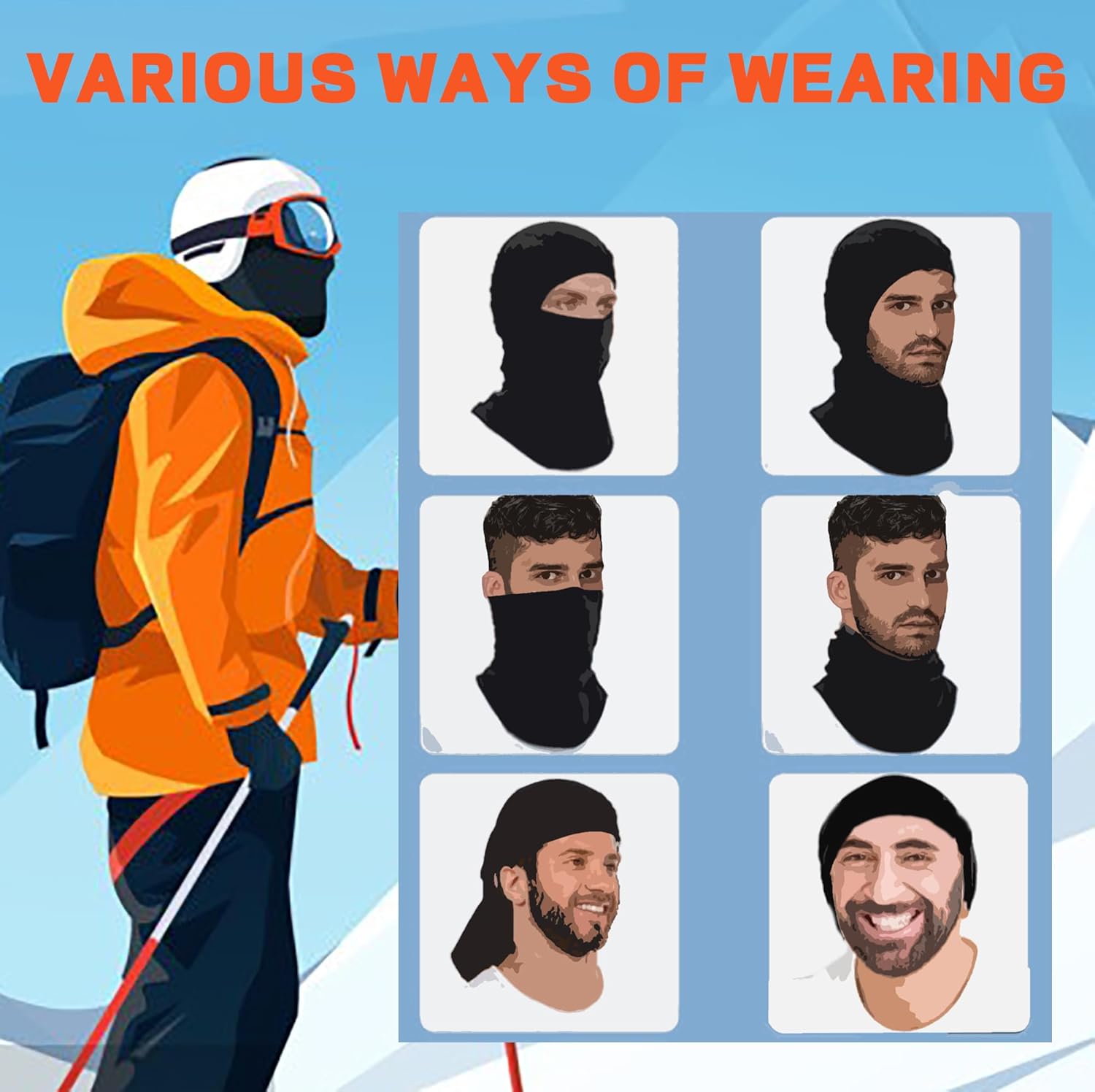 Winter Balaclava Ski Mask for Men Women Thermal Face Mask Breathable Face Cover for Cold Weather Motorcycle Snowboard - Image 7