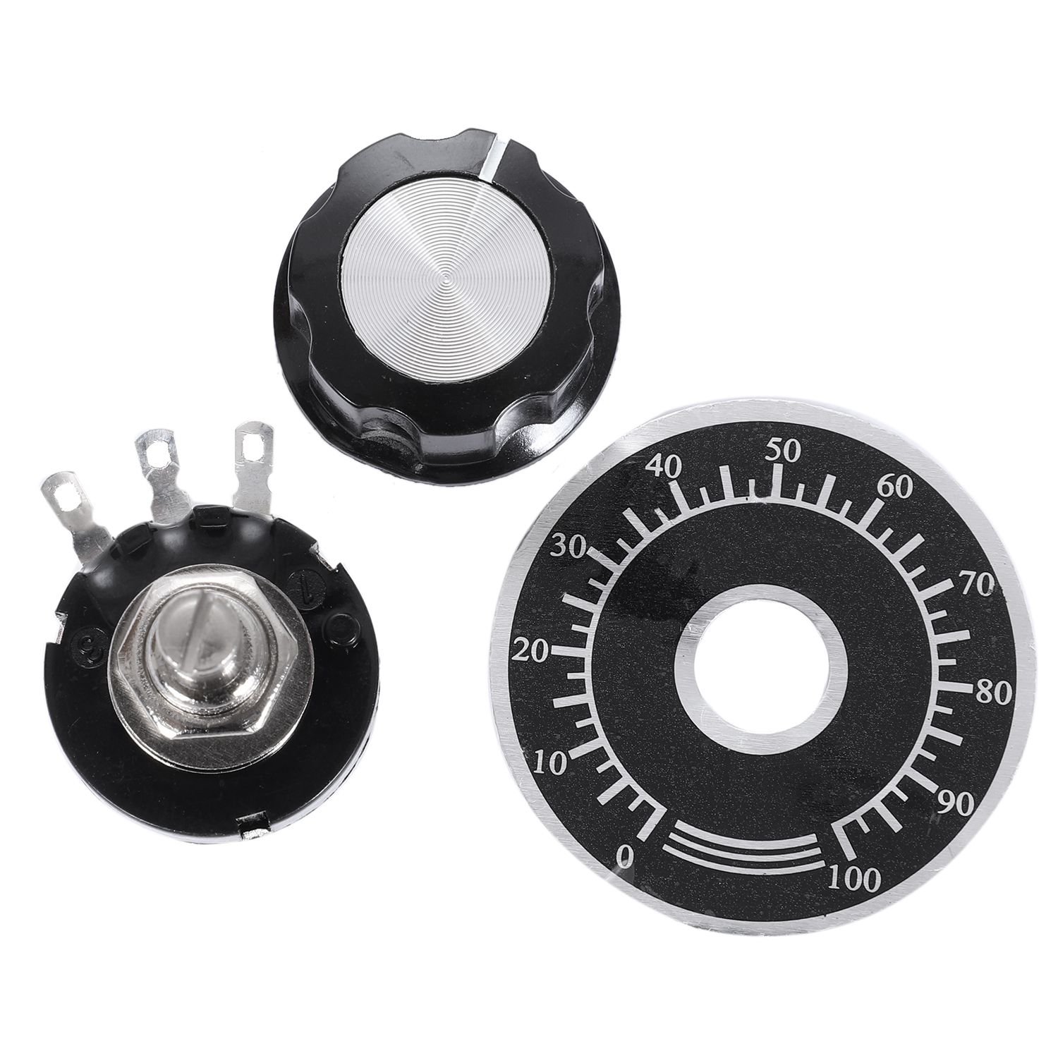 Ctrlzs Rotary Taper Carbon Potentiometer With Diameter With Knob, Rv24yn 20S B502 5K Ohm