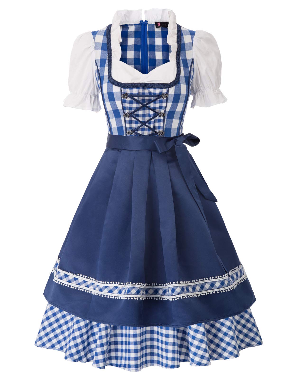 KANCY KOLE Women's German Dirndl Dress Bavarian Oktoberfest Costumes for Halloween Carnival