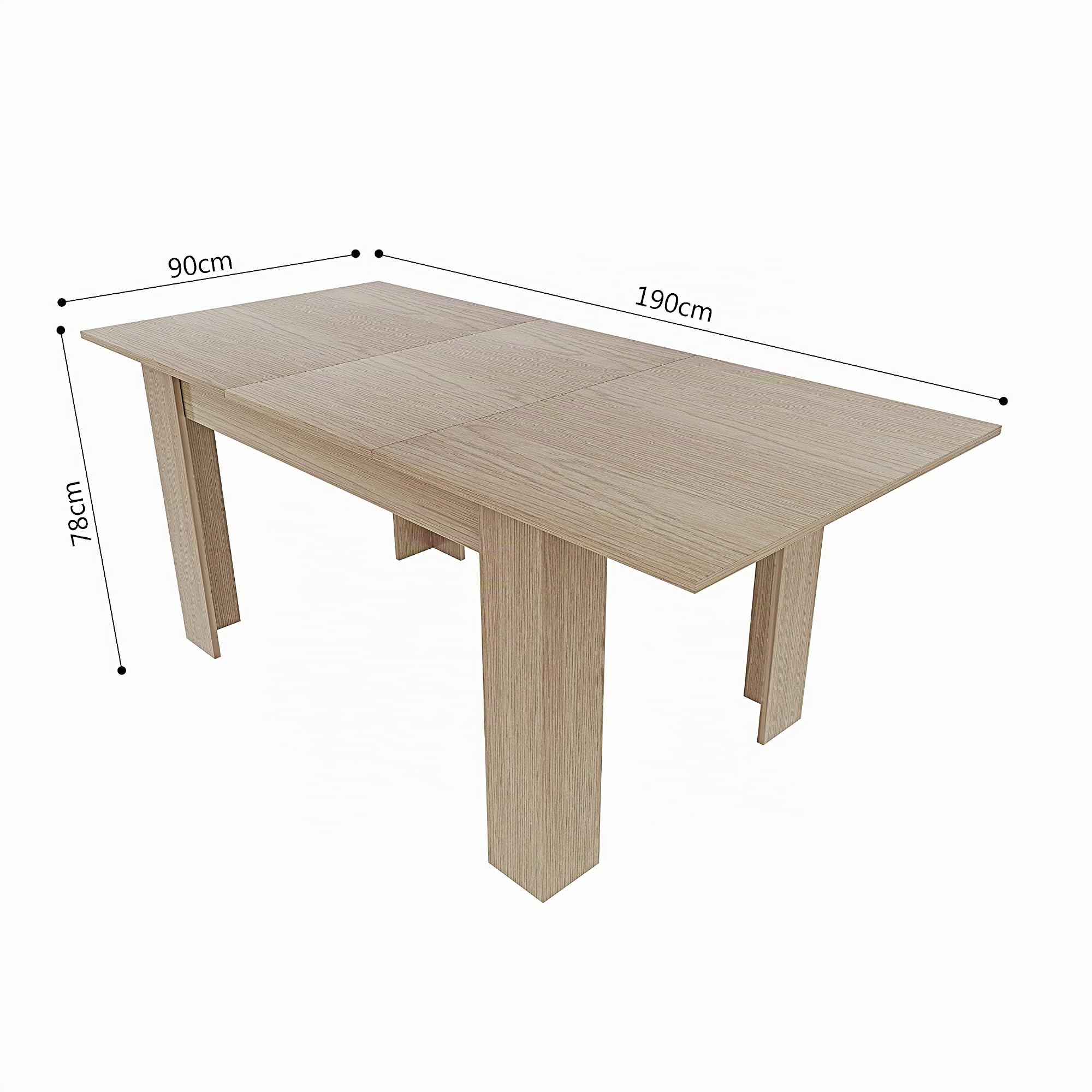 Bricozone Tavolo Da Pranzo Allungabile Elegante E Funzionale Estensibile Da 140 A 190 Cm Fino A 6 Persone Struttura Robusta Melaminico Guide Scorrevoli In Metallo Perfetto Per Cucina Soggiorno Rovere