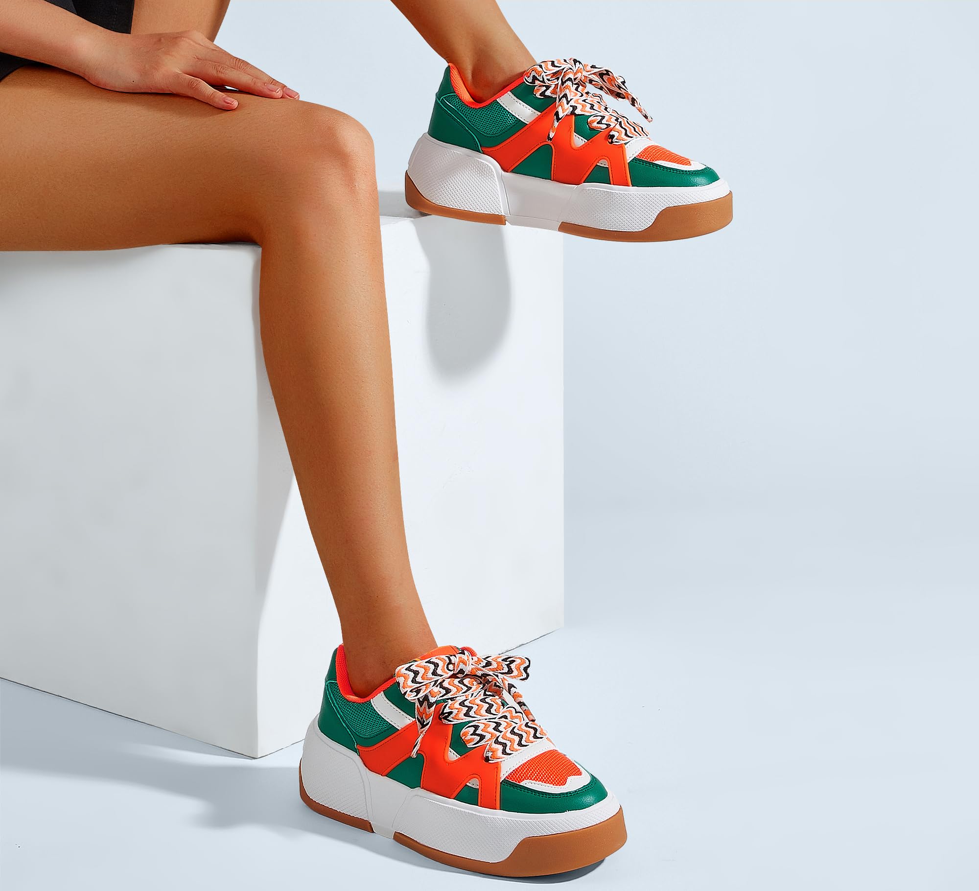 LUCKY STEP Zapatillas de Moda con Plataforma para Mujer Cómodas Suela Gruesa para Caminar y Tenis