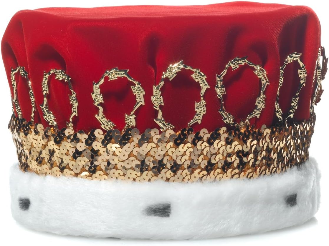Anderson's Velvet Crown, Faux Fur, Gold or Silver Trim, 6 1/2 Inches