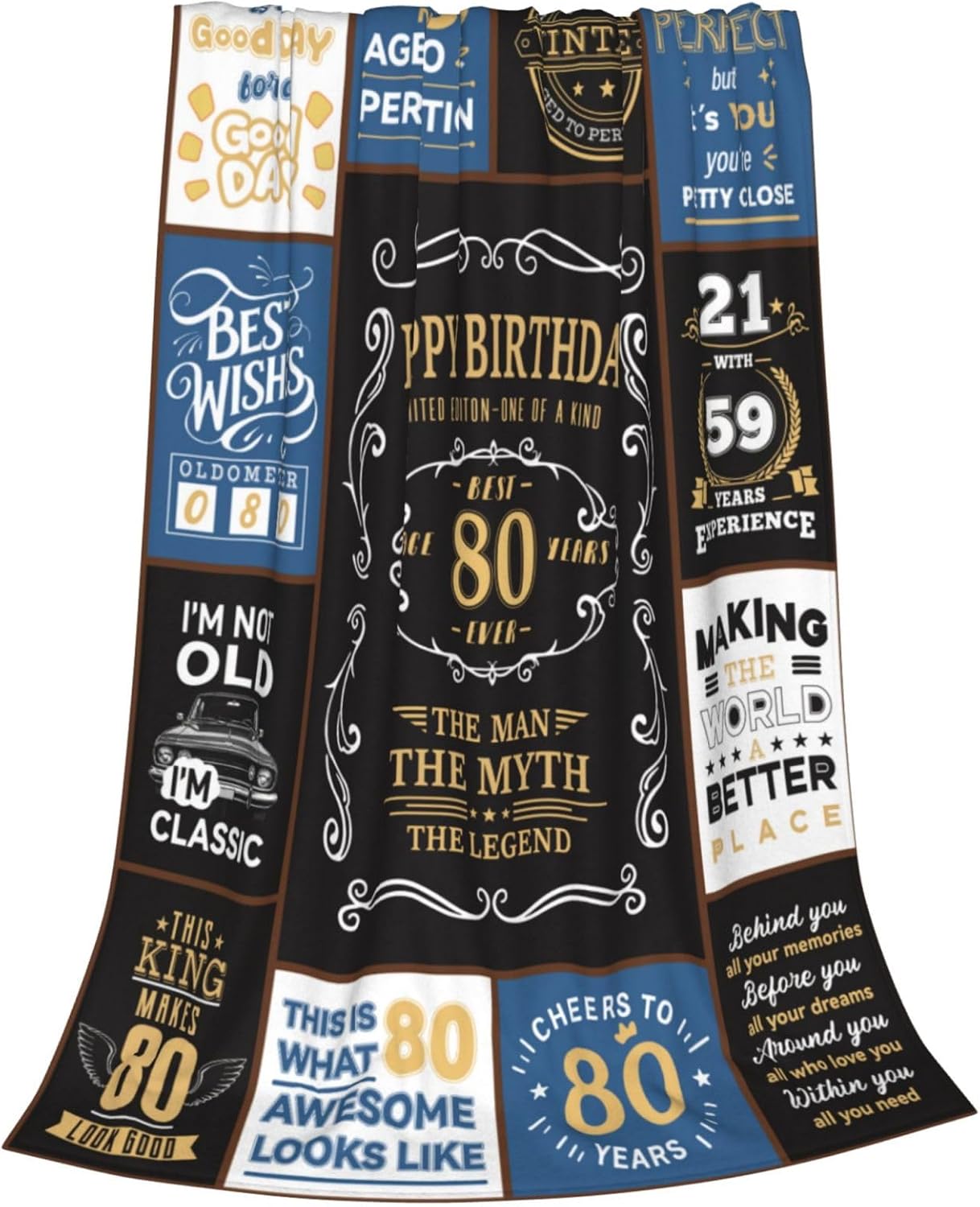 80th Birthday Gifts for Men, 1946 80 Year Old Blanket 50"x60", Retirement Christmas Fathers Day Birthday Gifts for Him Dad Papa Grandpa Husband Uncle - Image 6