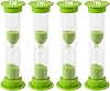 TeacherFav Sand Timer for Kids - 1 Minute Set of 4 Hour Glass - Green Color- Acrylic Covered for Classroom, Home & Kids Room