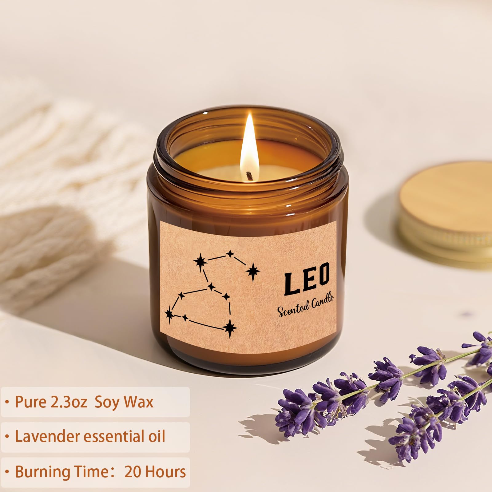 Leo - Regalos de cumpleaños para mujer, juego de taza de cristal del zodiaco para ella, cesta de astrología para mamá y hermana, caja de constelación para amiga, cesta de agradecimiento para jefe
