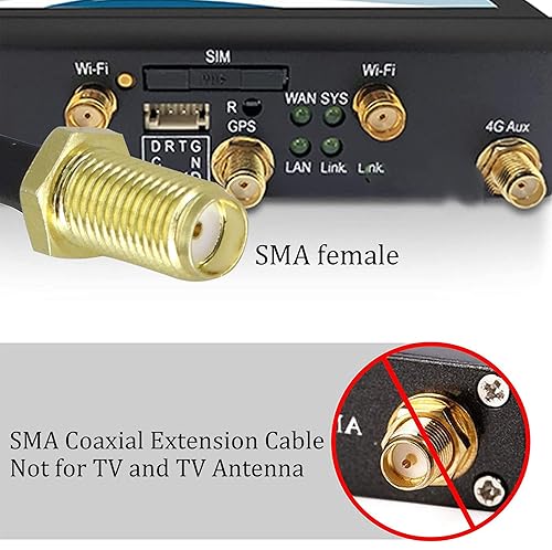 Miniatura 6 de HCFeng RG316 SMA a MCX Cable de ángulo recto, SMA hembra a MCX macho Extensión de ángulo recto Cable coaxial de 90 grados Cable coaxial R-F para