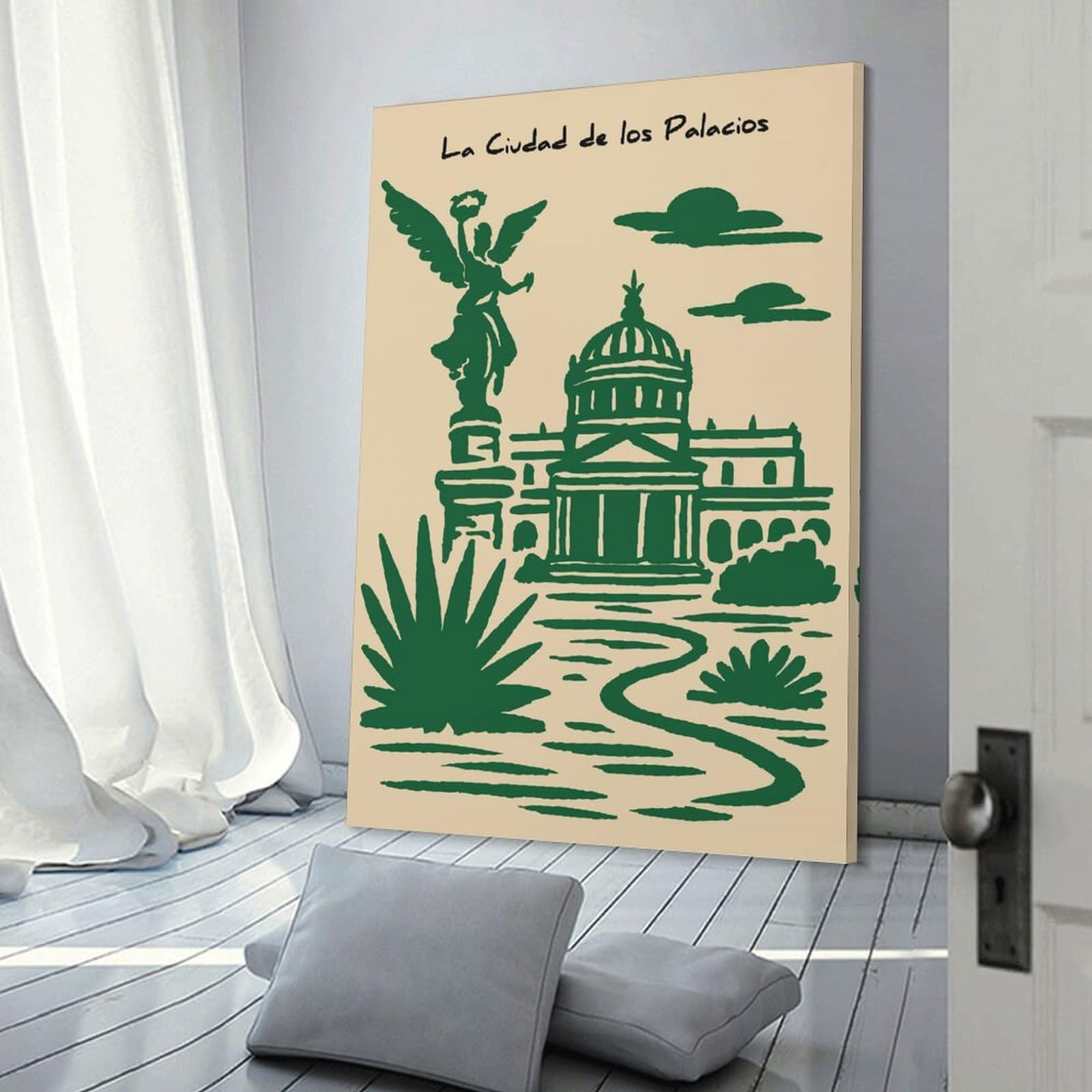 Junmoney Angel of Independence And Palacio De Bellas Artes Wall Picture Print 20x30inch(50x75cm), for Hallway, Lounge Or Guest Room, Gift Idea for Housewarming And Birthdays