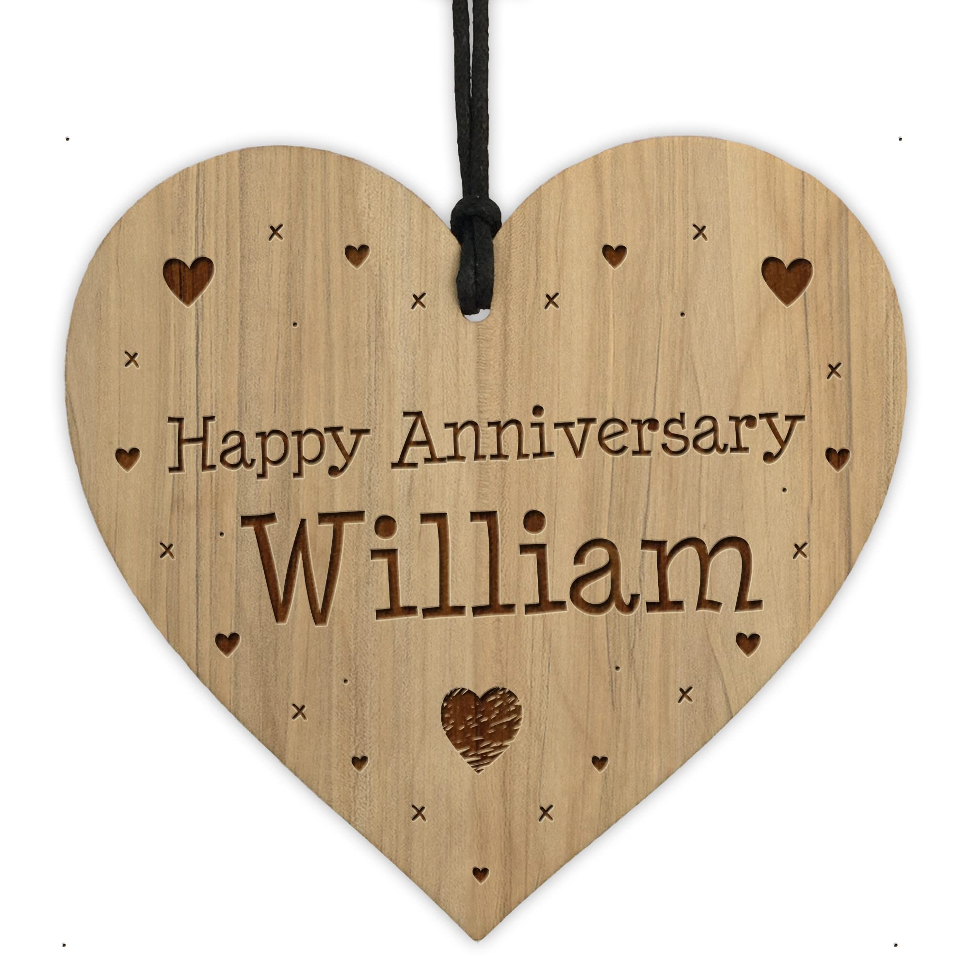 Red Ocean Happy Anniversary Him Her Engraved Heart Personalised Husband Wife Gifts Keepsake