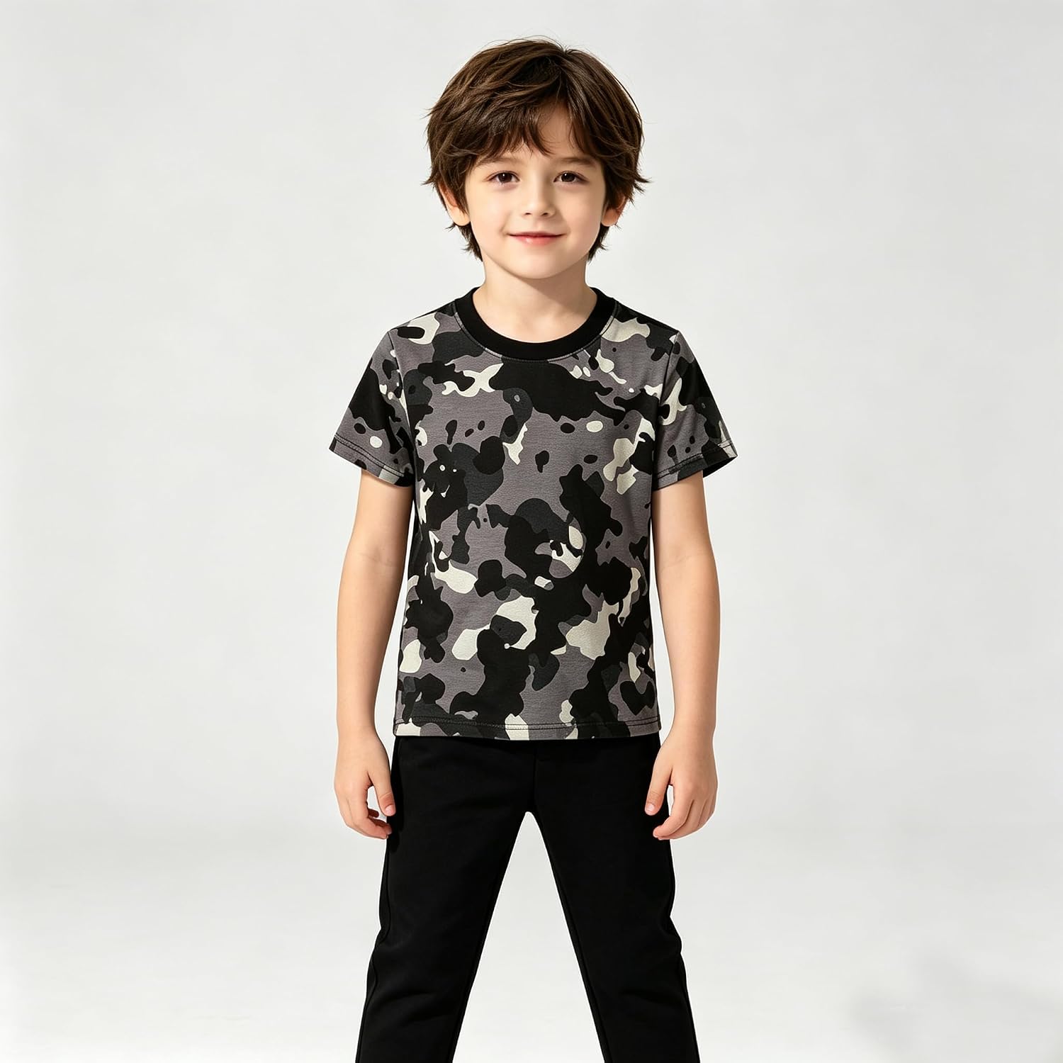 Family Feeling Boys Short Sleeve Summer Crewneck Kids T-Shirts One Piece Girls Tee