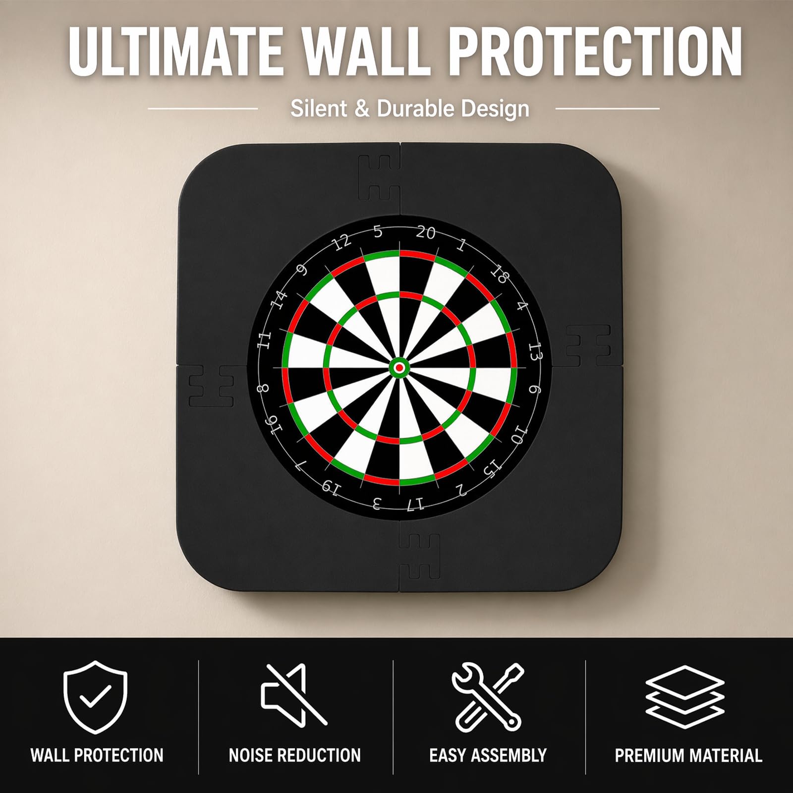 Dartscheibe Schutzring, Wandschutz für Dartboard, Eva Dartscheibe Umrandung, Surround Auffangring Dart Backboard für 18-Zoll Dartscheibe