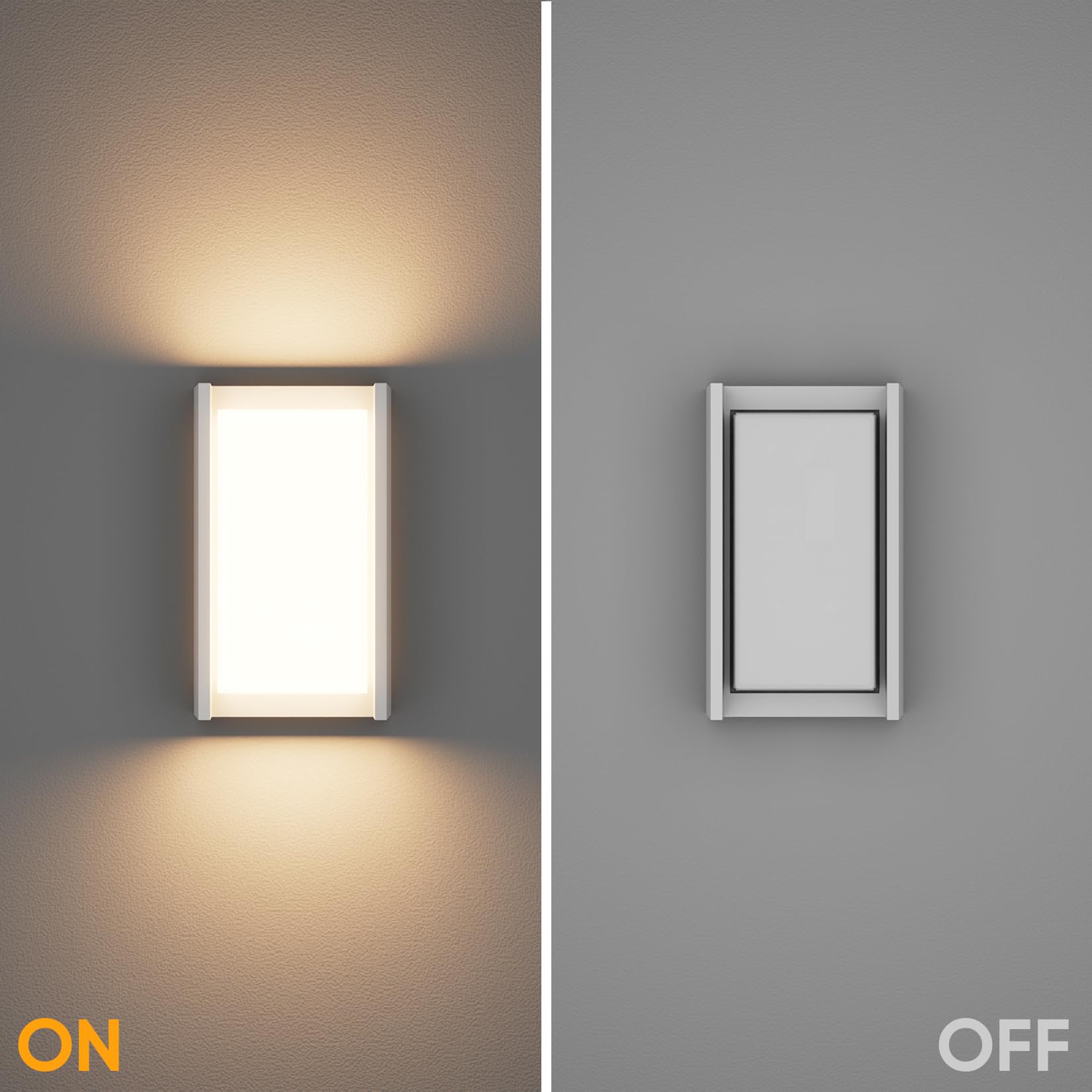 Klighten Lampada da parete per esterni LED 3000K 24W, lampada da parete per esterni impermeabile IP65, Applique adatta per uso interno, patio e giardino, Bianco