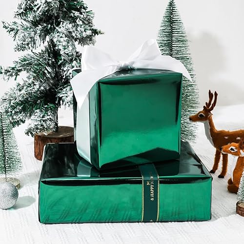 Miniatura 3 de NESCCI Papel de regalo metálico, papel de color sólido, 3 rollos, 17 pulgadas x 32.8 pies por rollo, papel de regalo perfecto para bodas, día de San