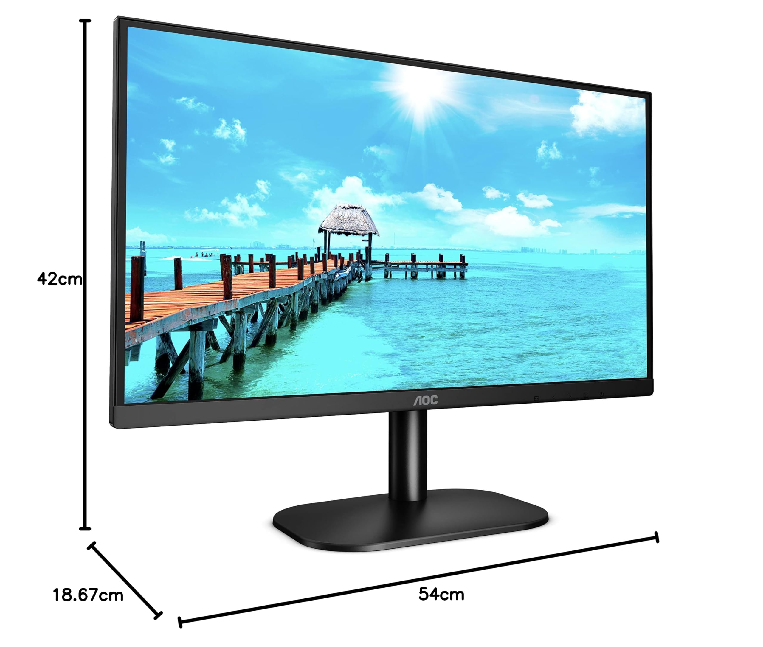 AOC B2 24B2XD LED display 60.5 cm (23.8) 1920 x 1080 pixels Full HD Black