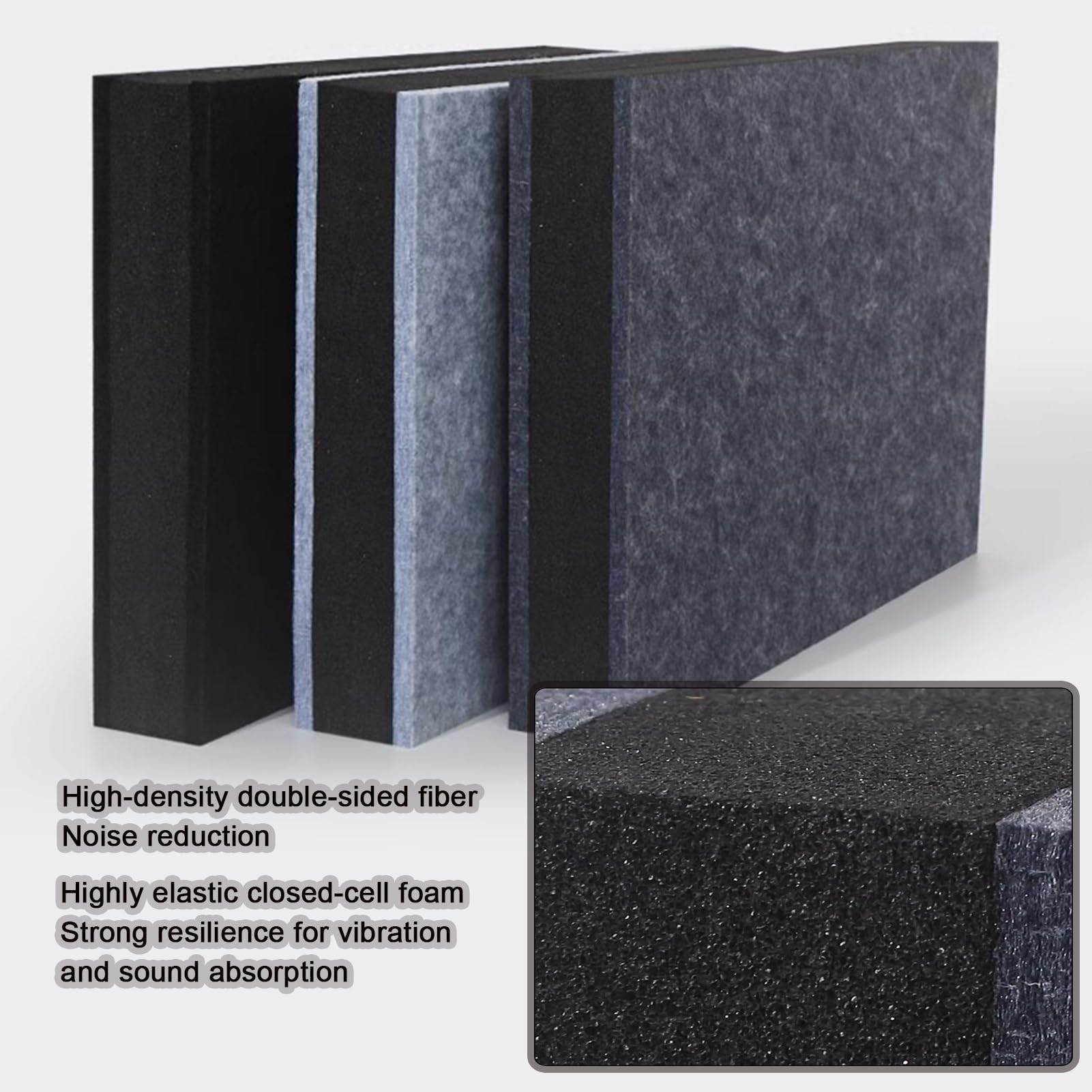 Paneles de espuma acústica de alta densidad de 5,2 cm de grosor, insonorizados, alfombras de tambor para proteger suelos de madera dura, tratamiento de absorción de sonido (30 x 30 cm)