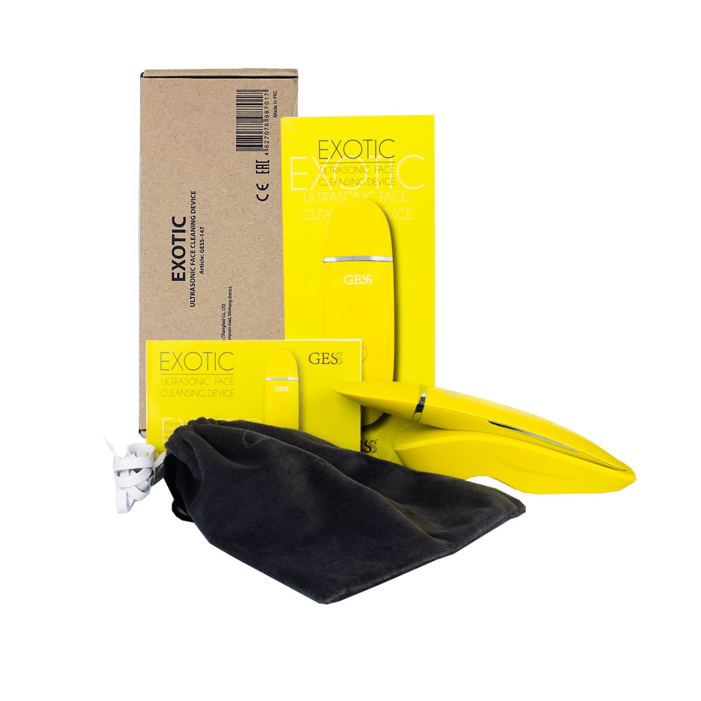 GESS Appareil de lifting facial par ultrasons exotique - peeling doux, raffermissement de la peau, soin anti-âge avec chromothérapie