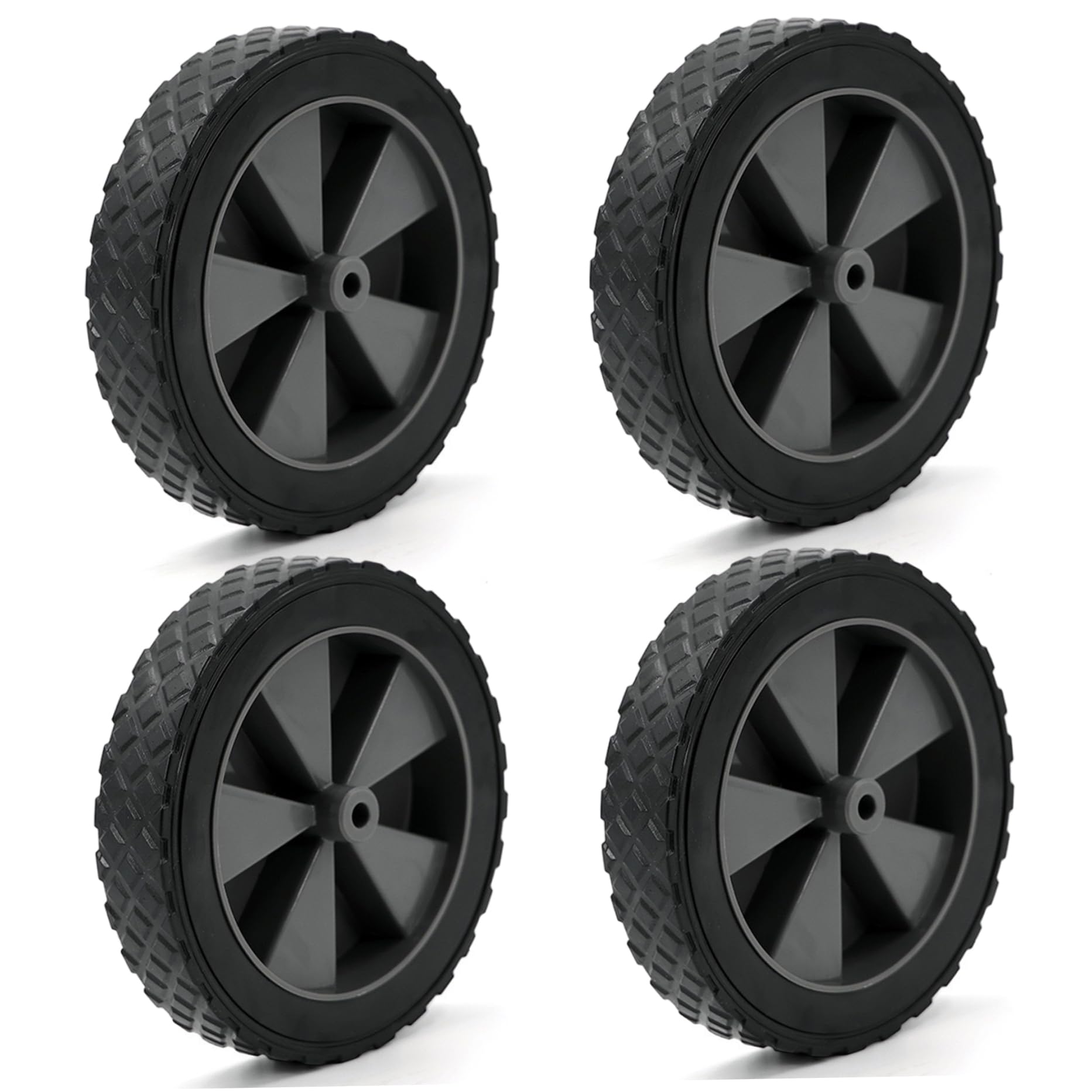 Rubber Wheel|4-Pack Folding Wagon Replacement Wheels - 5 Inch Hand Truck Tires Fit for Most Camping Carts & Utility Wagons
