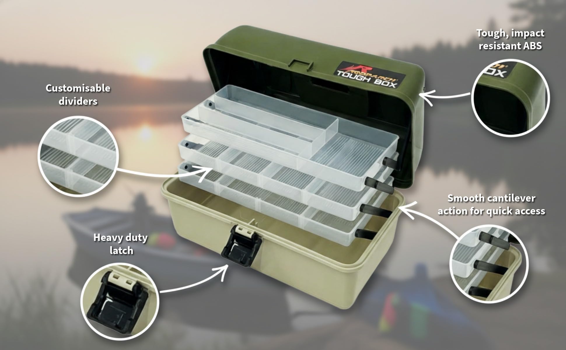 3 Tray Cantilever Fishing Tackle Box Tough Injection Moulded Storage |  Desertcart Cayman Islands