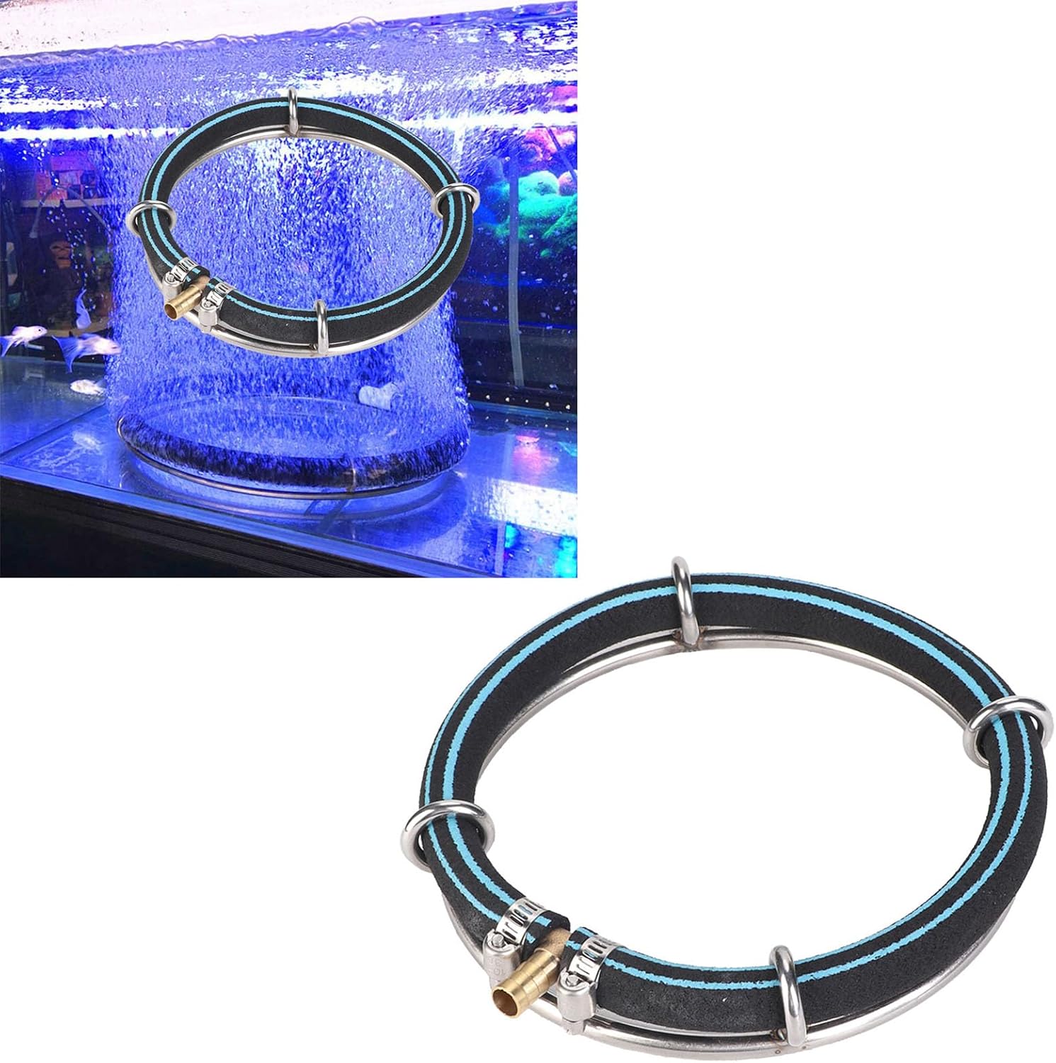 Pssopp 2Pcs Aquarium Round Air Bubble Diffuser, Fish Pond Oxygenation Bubbler Aquarium Aerator Bubble Stone Aquarium Air Stone Disc Fish Tank Bubble Generator(Dia 25cm)