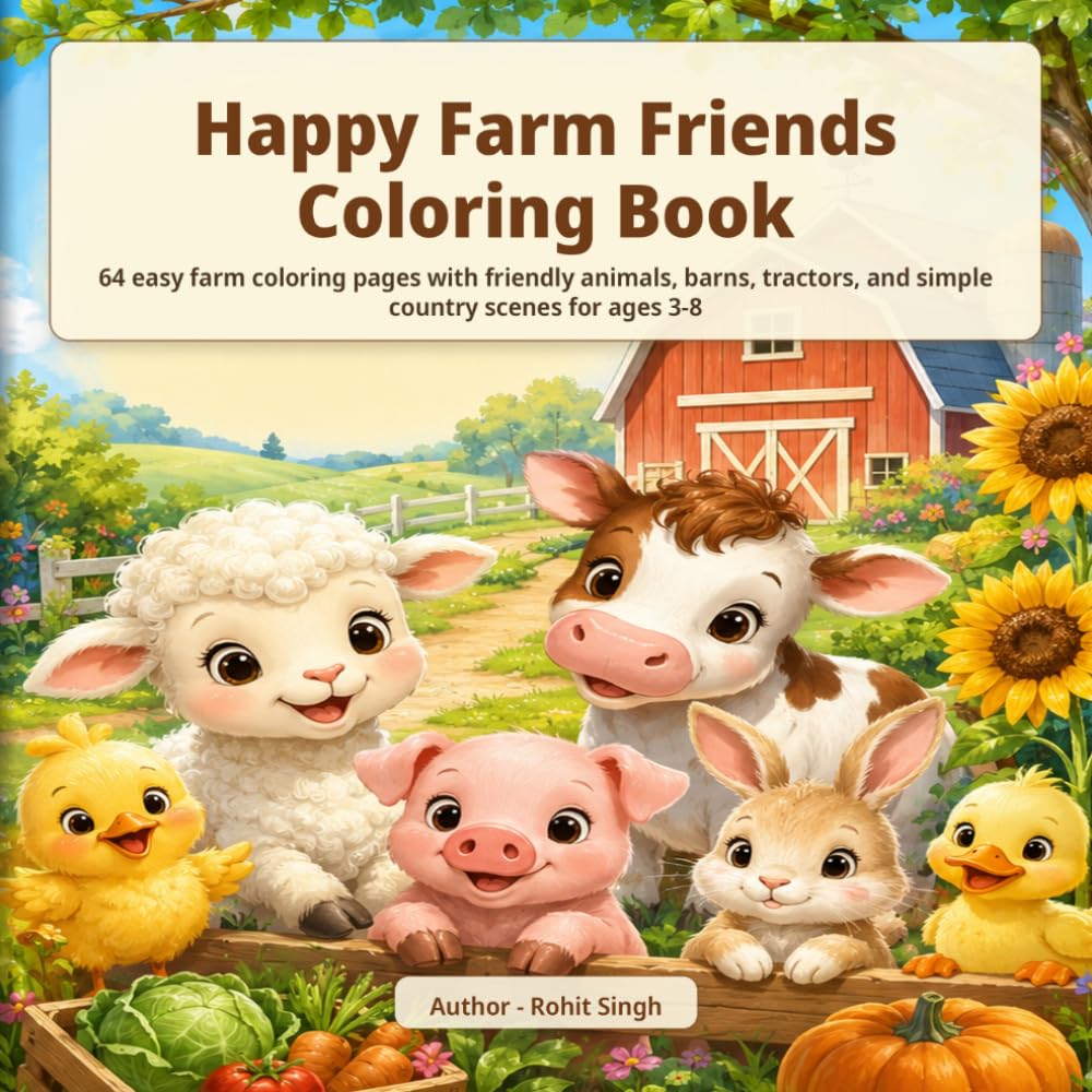 Happy Farm Friends Coloring Book