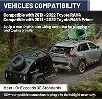 Vista 3 de MECMO Arnés de cableado de remolque de 4 pines 56434 para Toyota RAV4 y RAV4 Prime Hybrid 2019-2024, conector T de acoplamiento simple personalizado